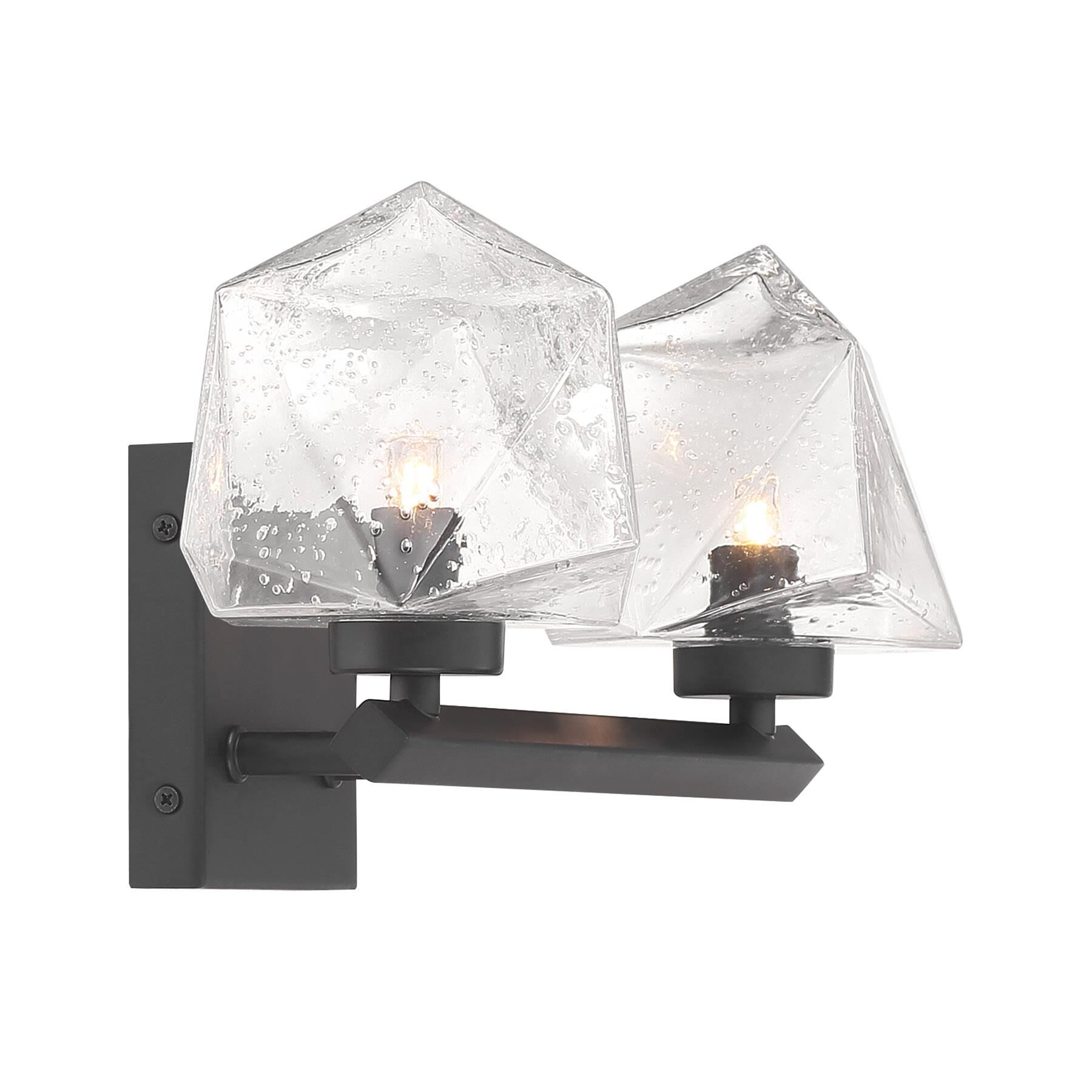 Shown in Matte Black finish and Clear Seeded glass