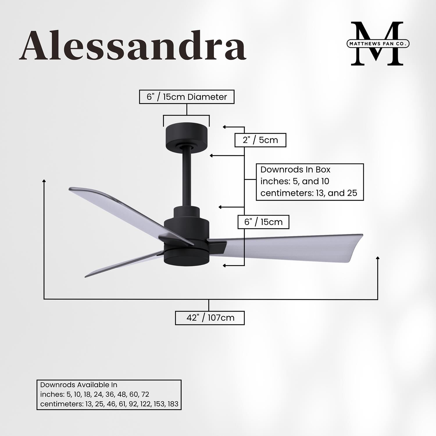 Alessandra 42 Inch Ceiling Fan by Matthews Fan Company