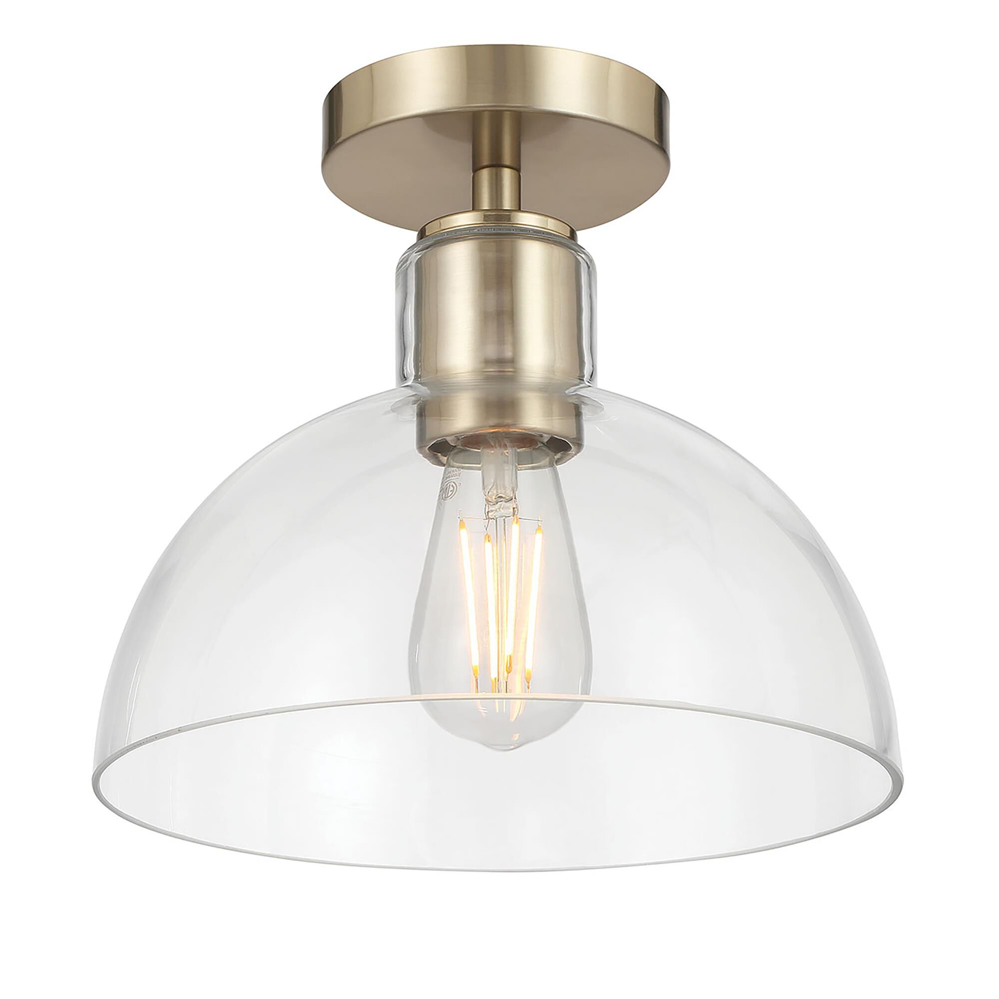 Shown in Modern Gold finish and Clear glass