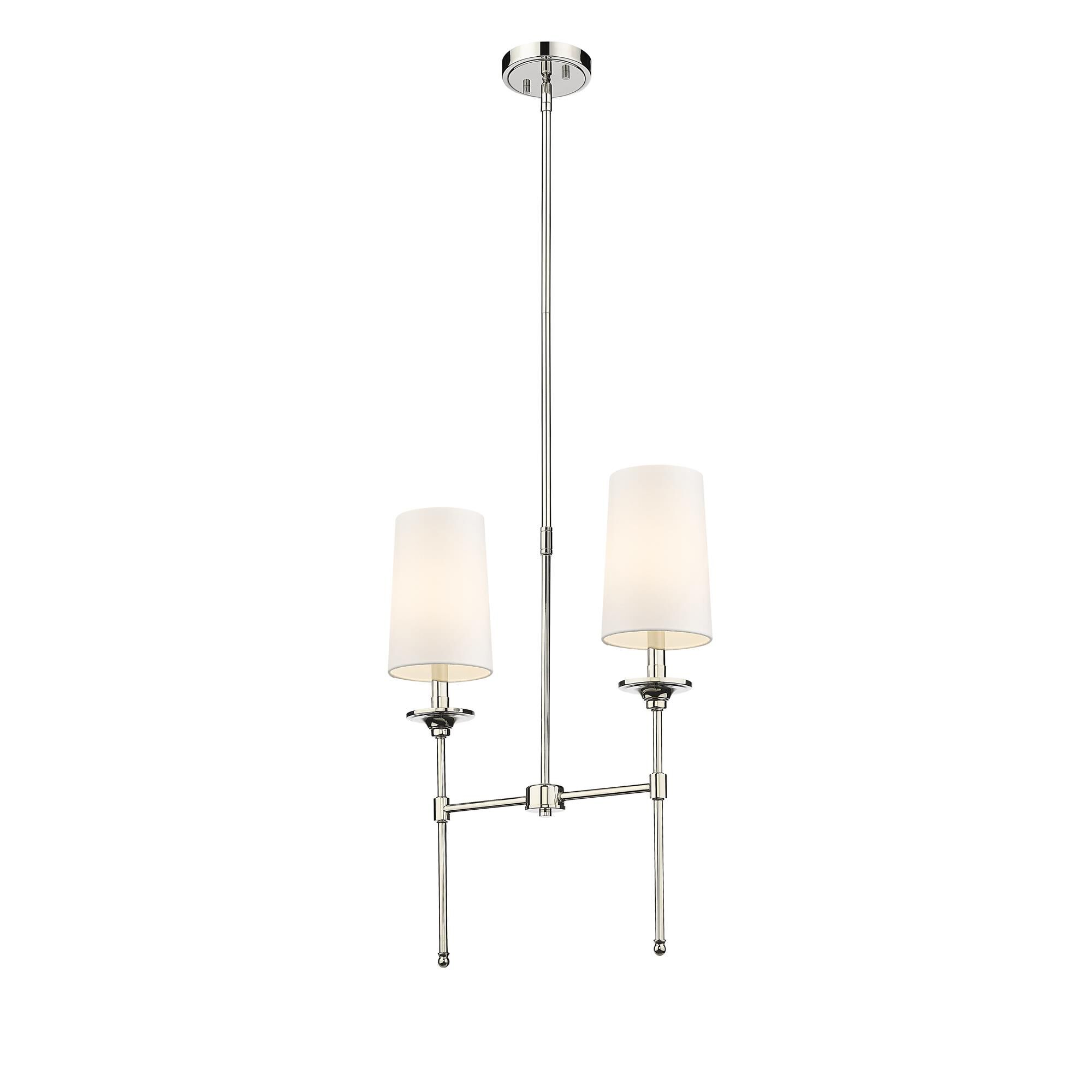 Shown in Polished Nickel finish and Cloth Cover glass and Cloth Cover shade