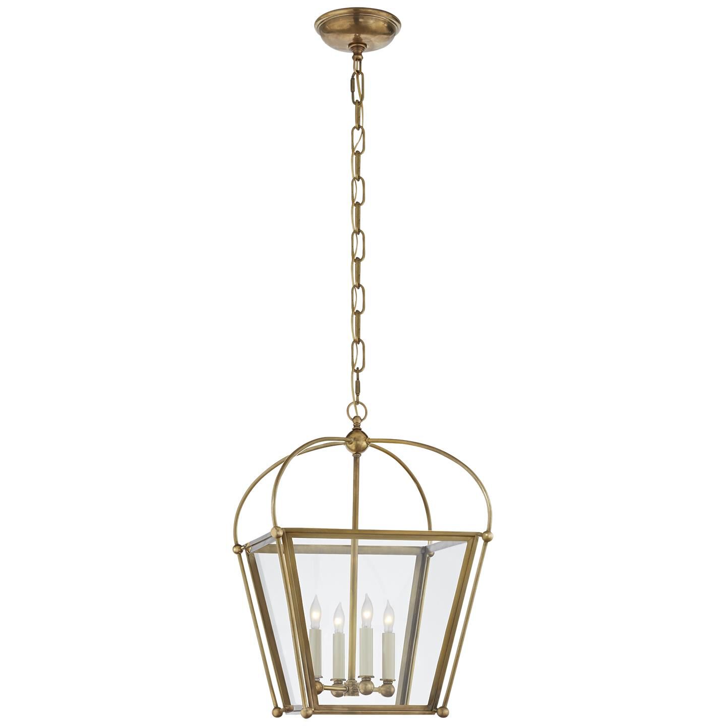 Shown in Antique-Burnished Brass finish and Clear glass