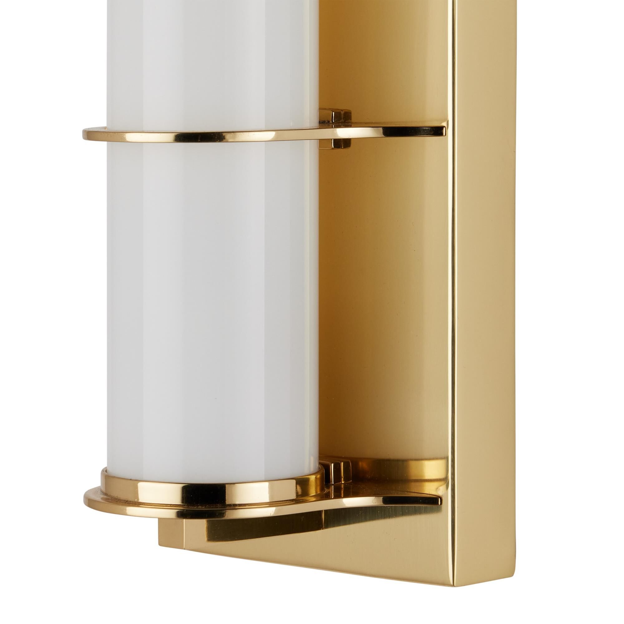 Shown in Polished Brass, White finish