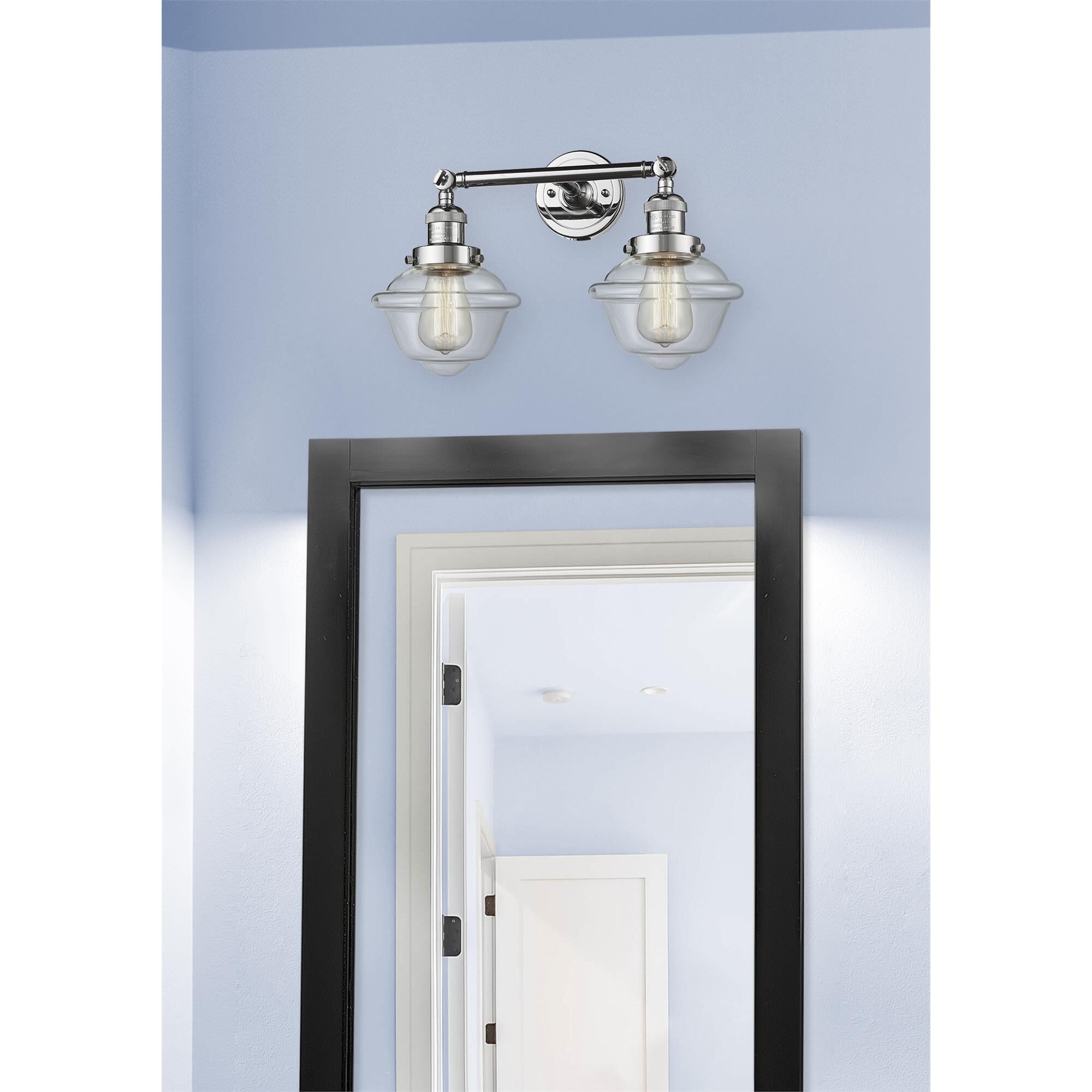 Shown in Polished Chrome finish and Clear glass