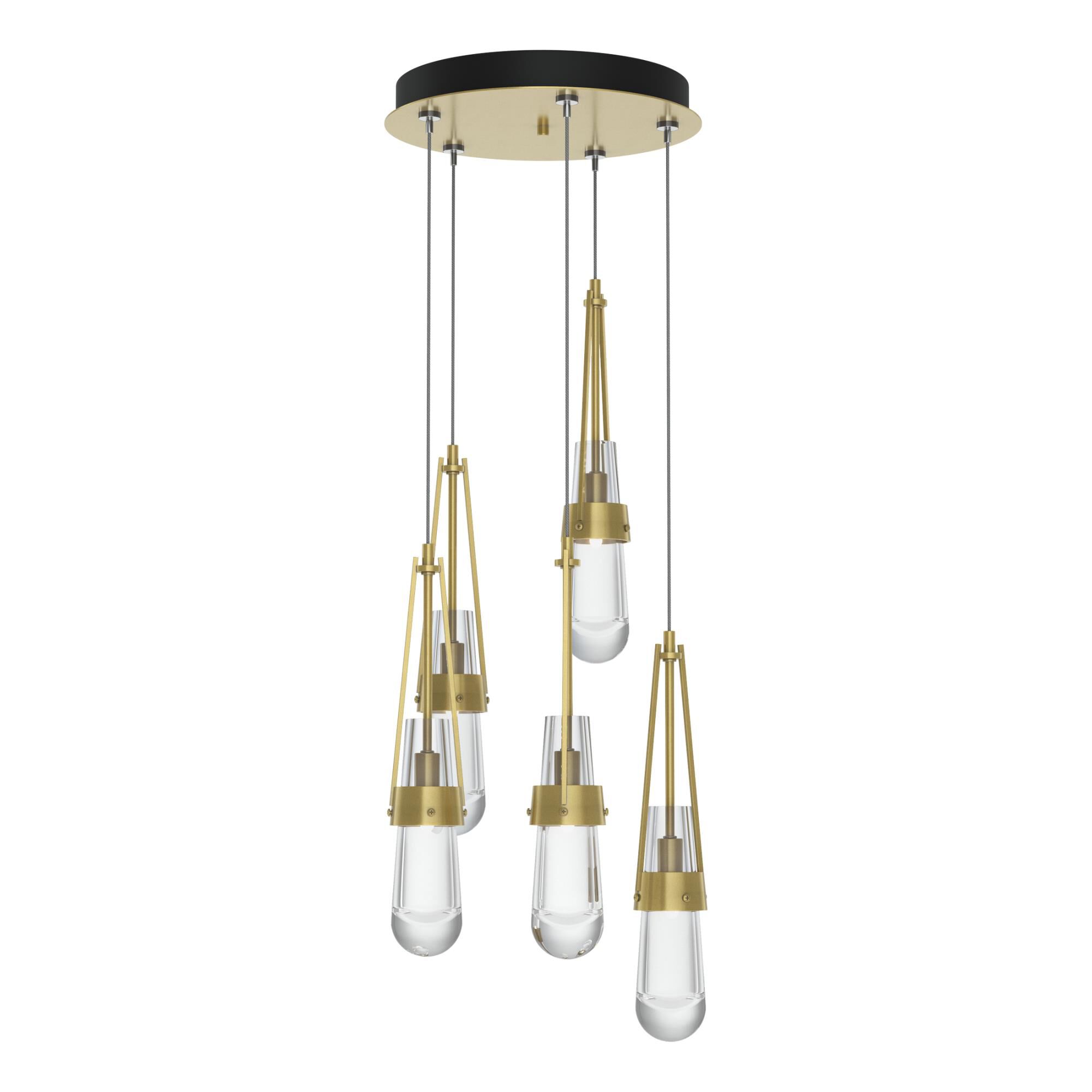 Shown in Modern Brass finish and Clear glass and Clear Glass shade