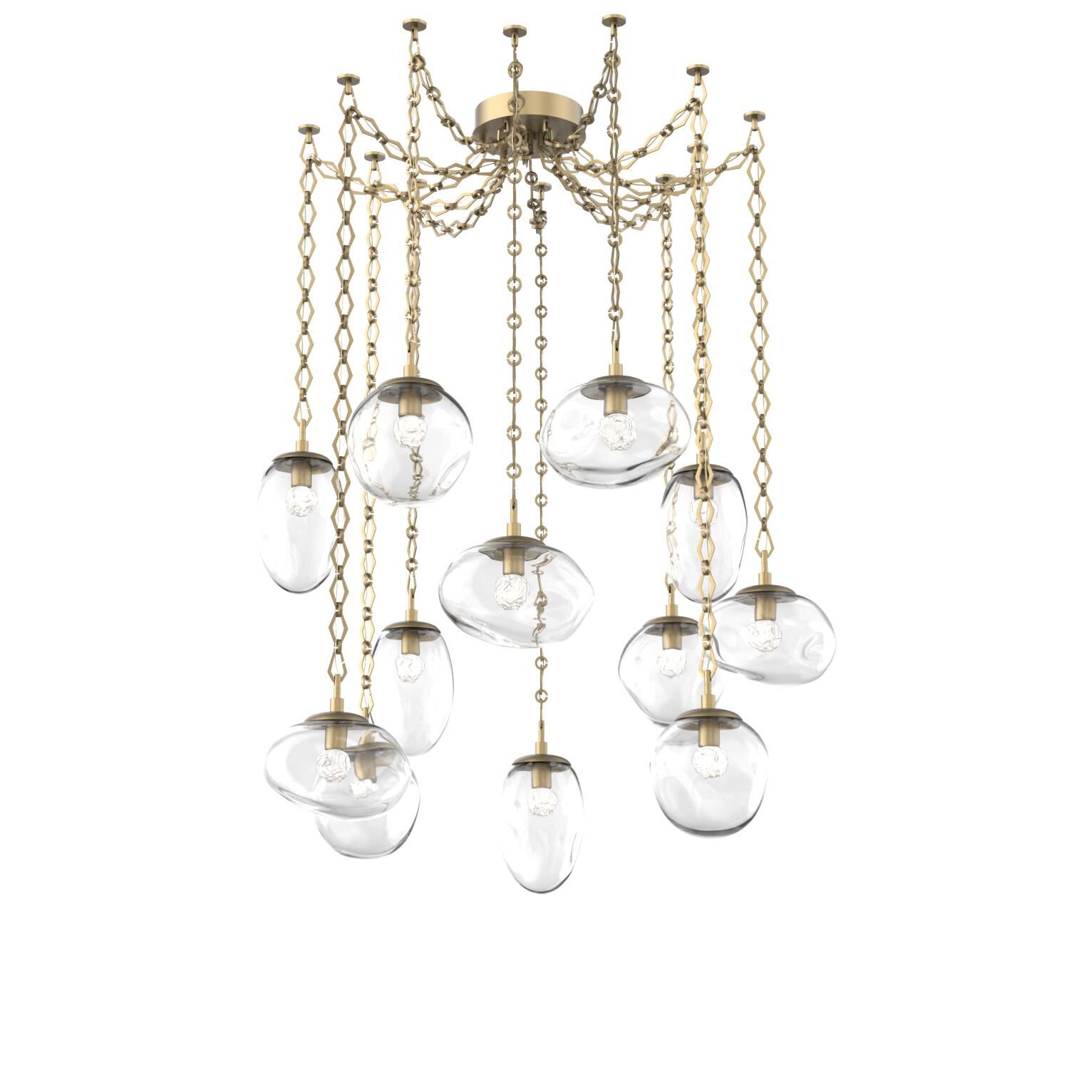 Shown in Gilded Brass finish and Floret Clear glass