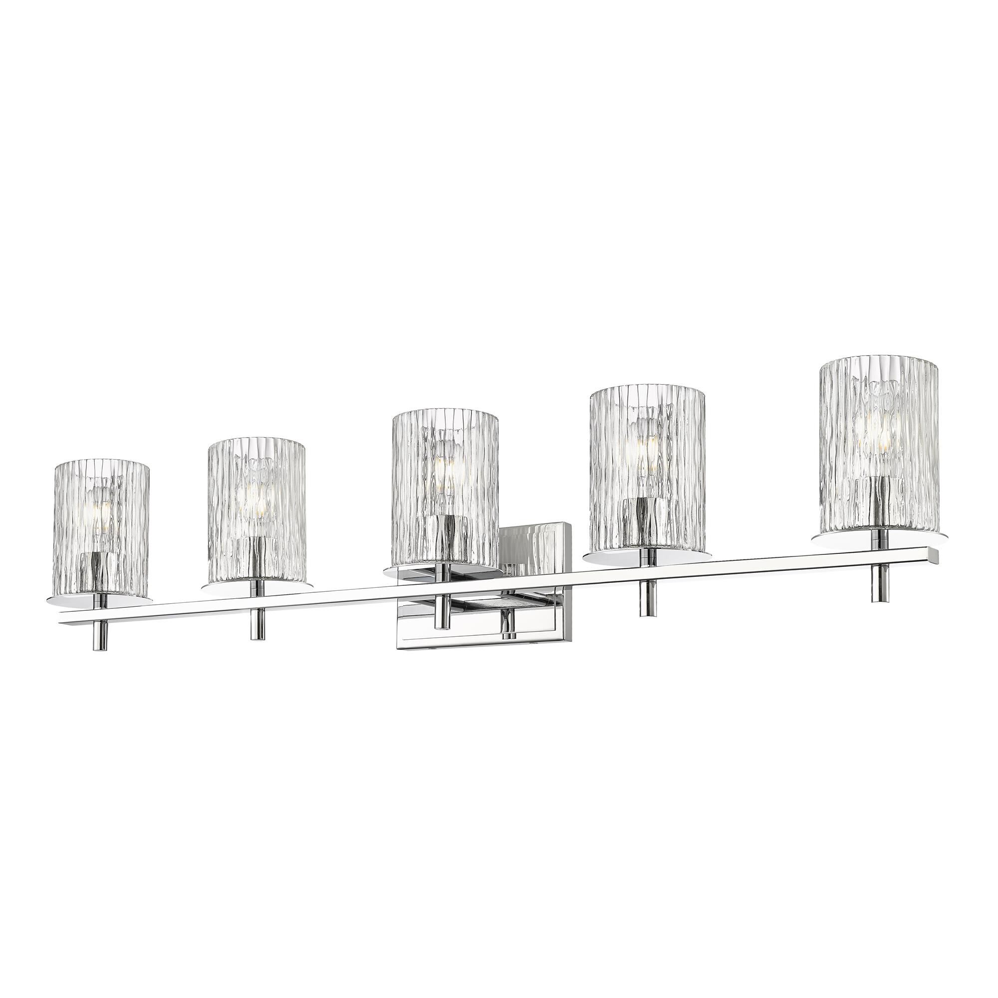Shown in Chrome finish and Clear + Etched Opal glass and Clear + Etched Opal shade