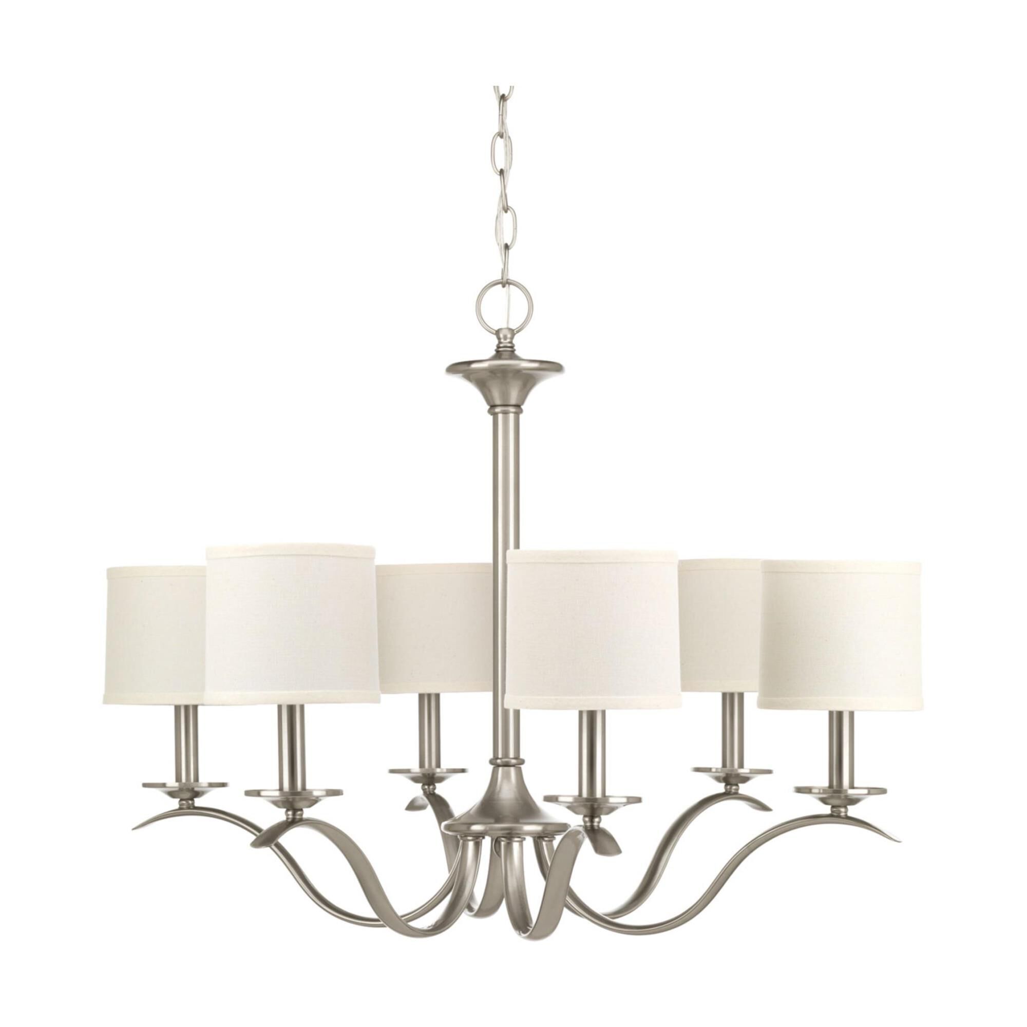 Shown in Brushed Nickel finish and Etched/Etched White Linen glass