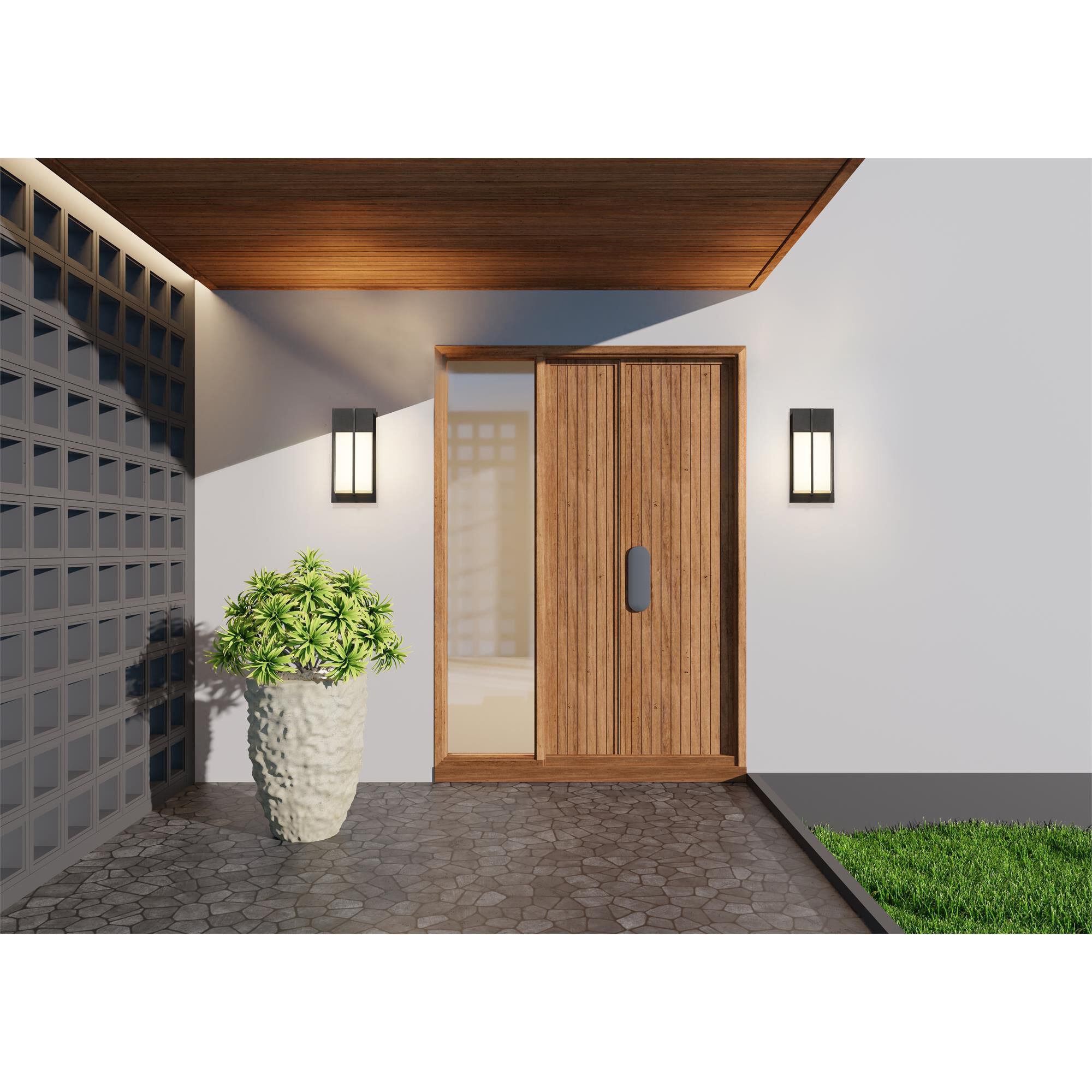 Shown in Black finish and Gloss Opal glass and Gloss Opal shade