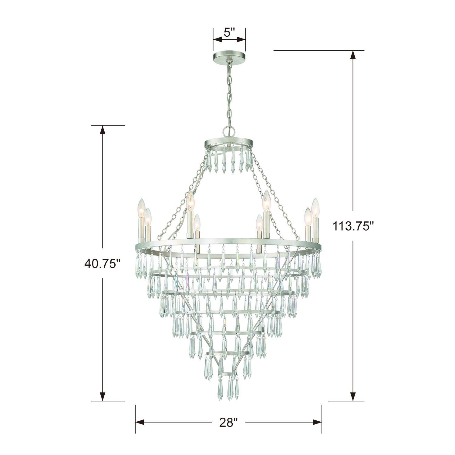 Lucille 28 Inch 8 Light Chandelier by Crystorama