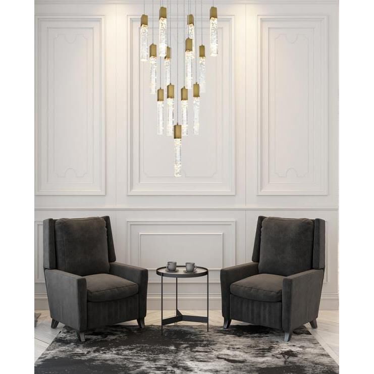 Shown in Satin Gold finish and Rc crystal and Clear glass