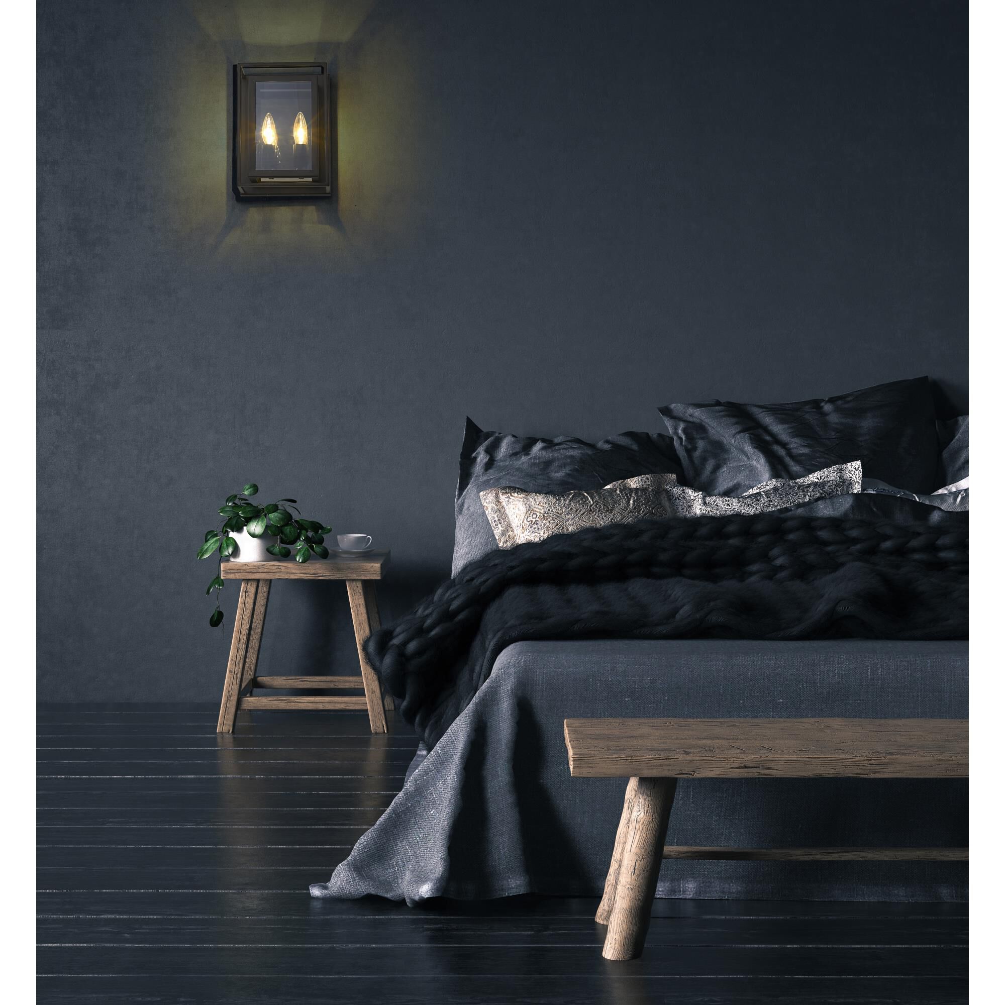 Shown in Misty Charcoal finish and Mirror glass and Mirror Glass shade