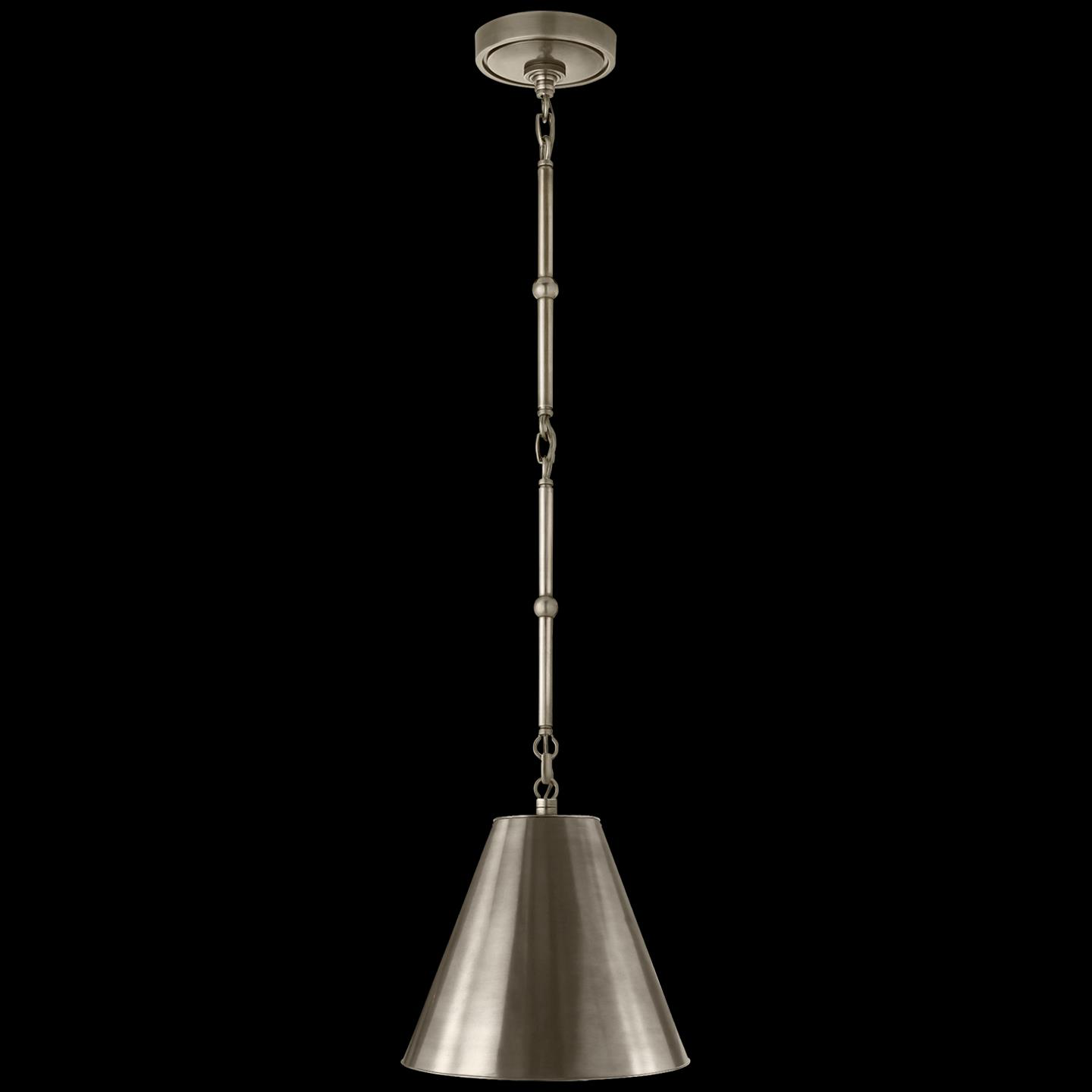 Shown in Antique Nickel finish and Antique Nickel shade