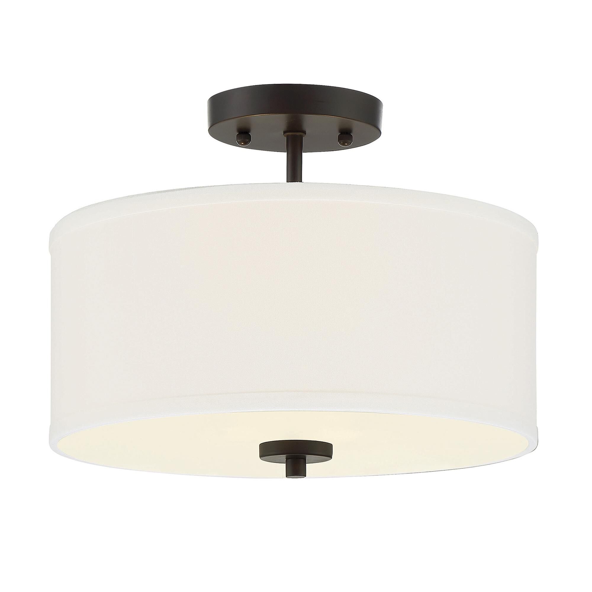 Shown in Oil Rubbed Bronze finish and White Fabric shade