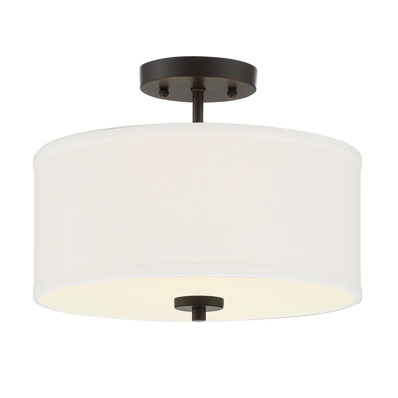 13 Inch 2 Light LED Semi Flush Mount by Meridian Lighting