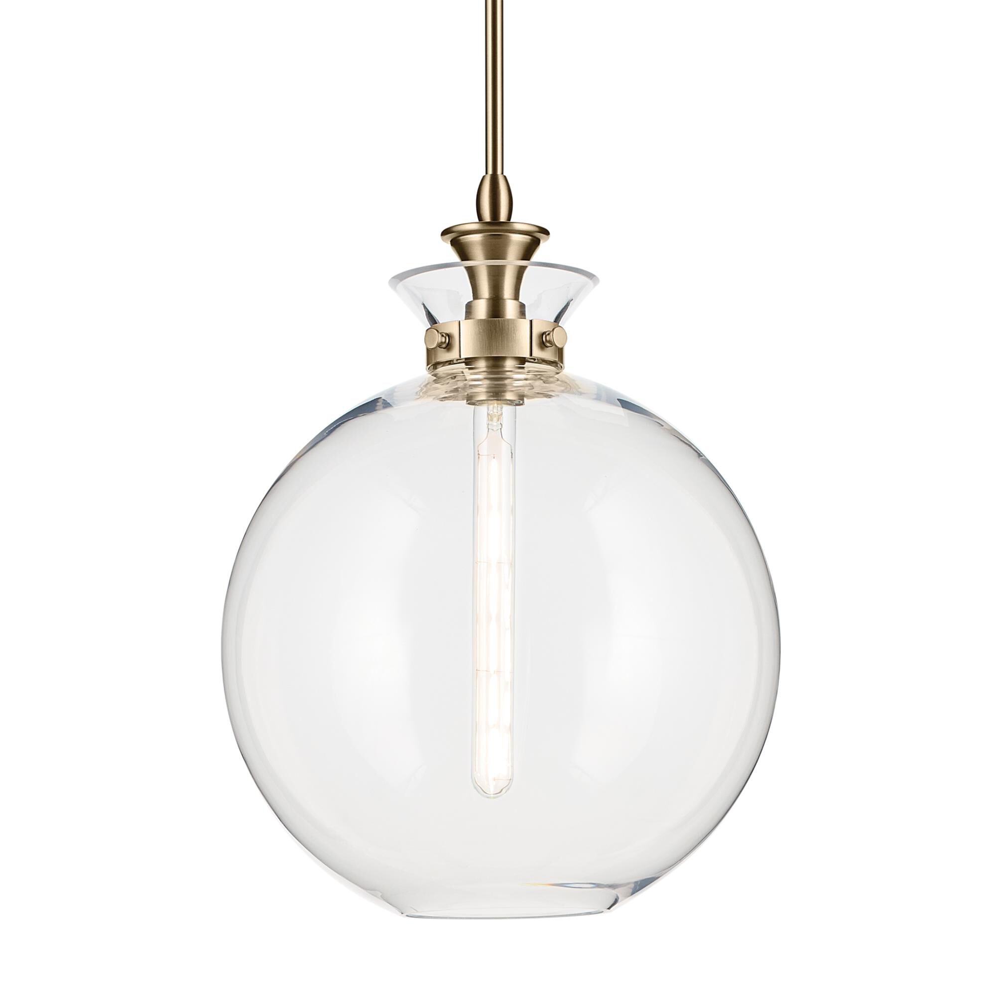 Shown in Champagne Bronze finish and Clear glass