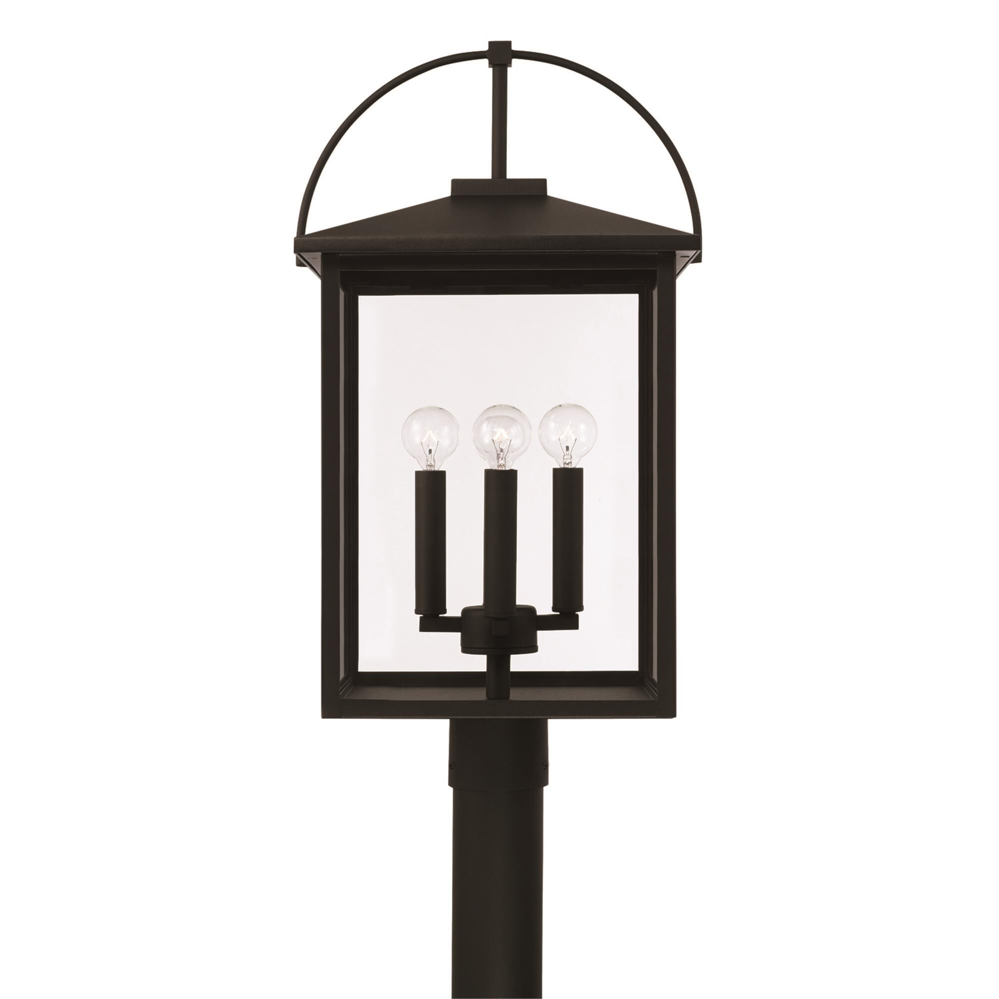 Shown in Black finish and Clear glass