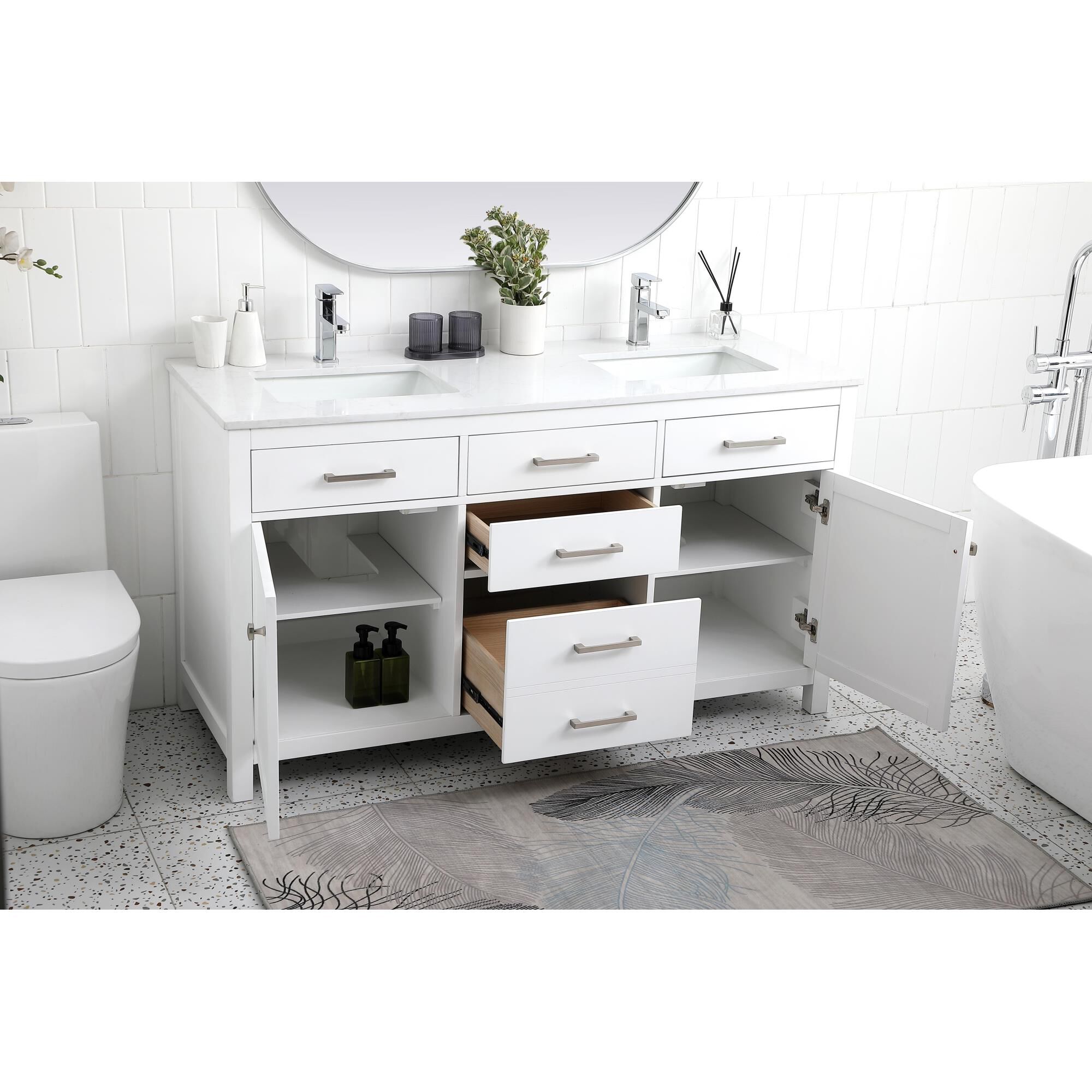 Lewis 60 Inch Bath Vanity by Elegant Decor