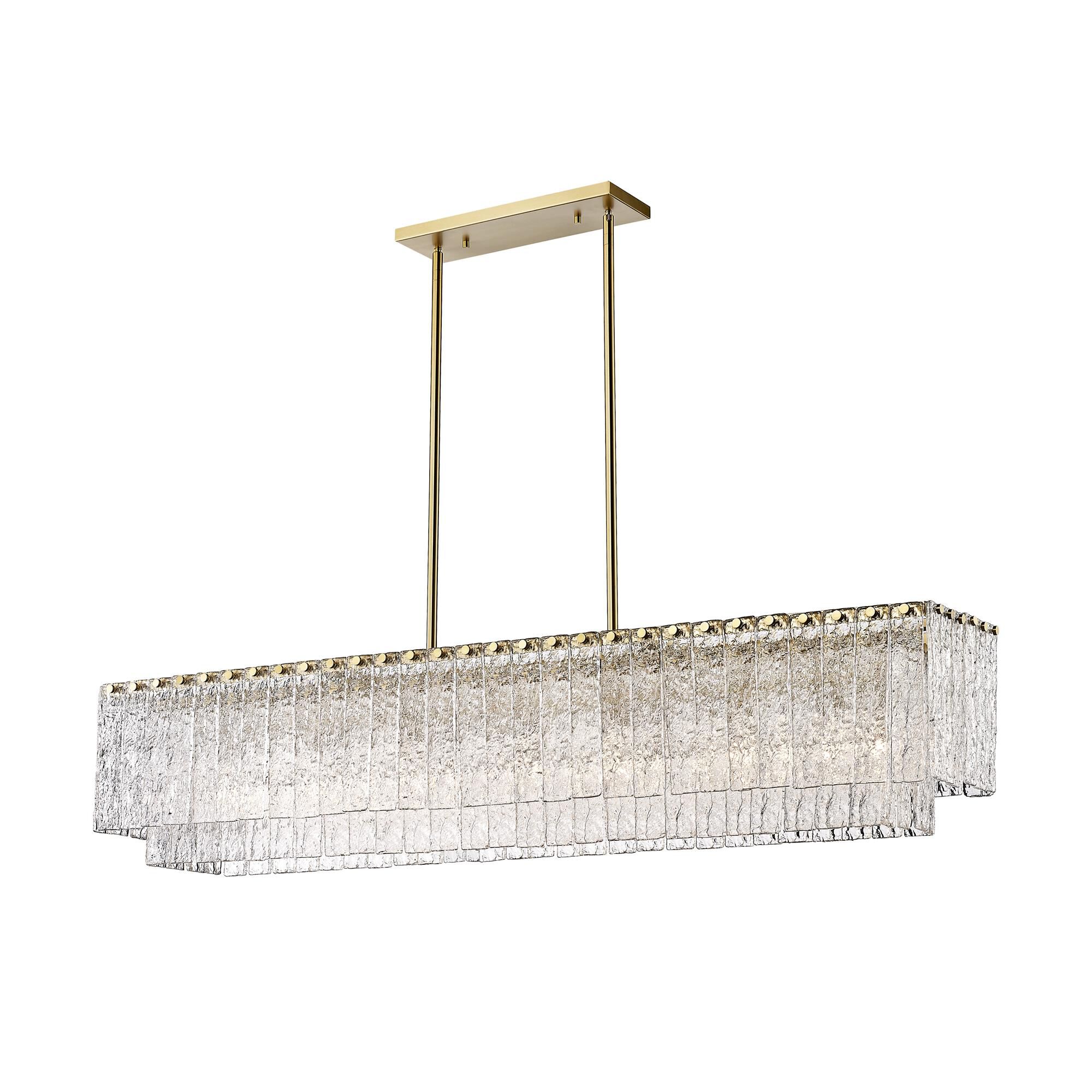 Shown in Modern Gold finish and Clear glass