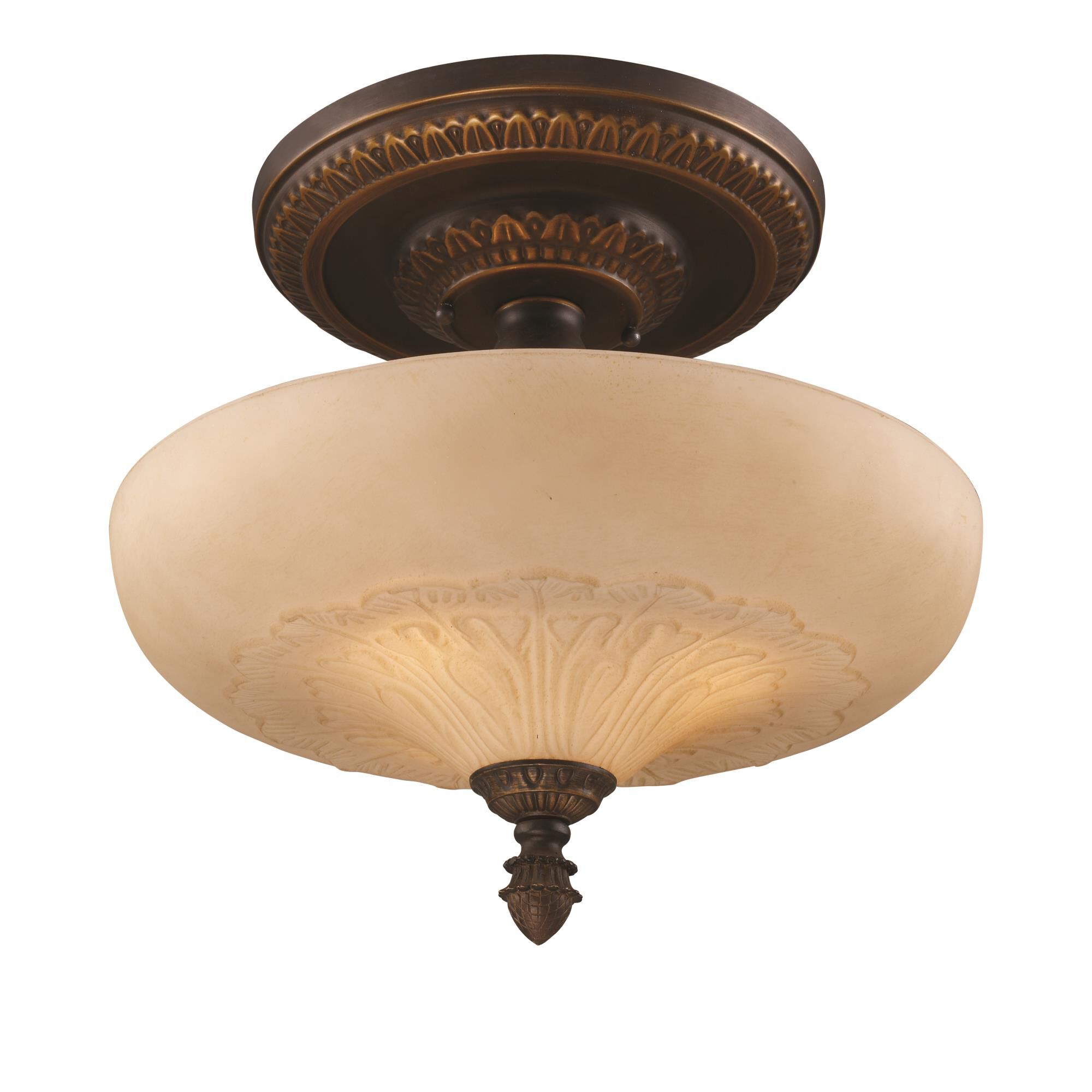 Restoration 15 Inch 3 Light Semi Flush Mount by ELK Lighting