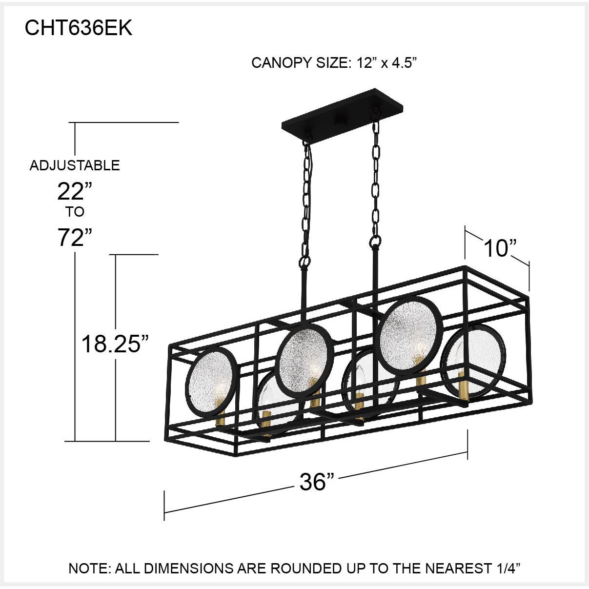 Chalamont 36 Inch 6 Light Linear Suspension Light by Quoizel