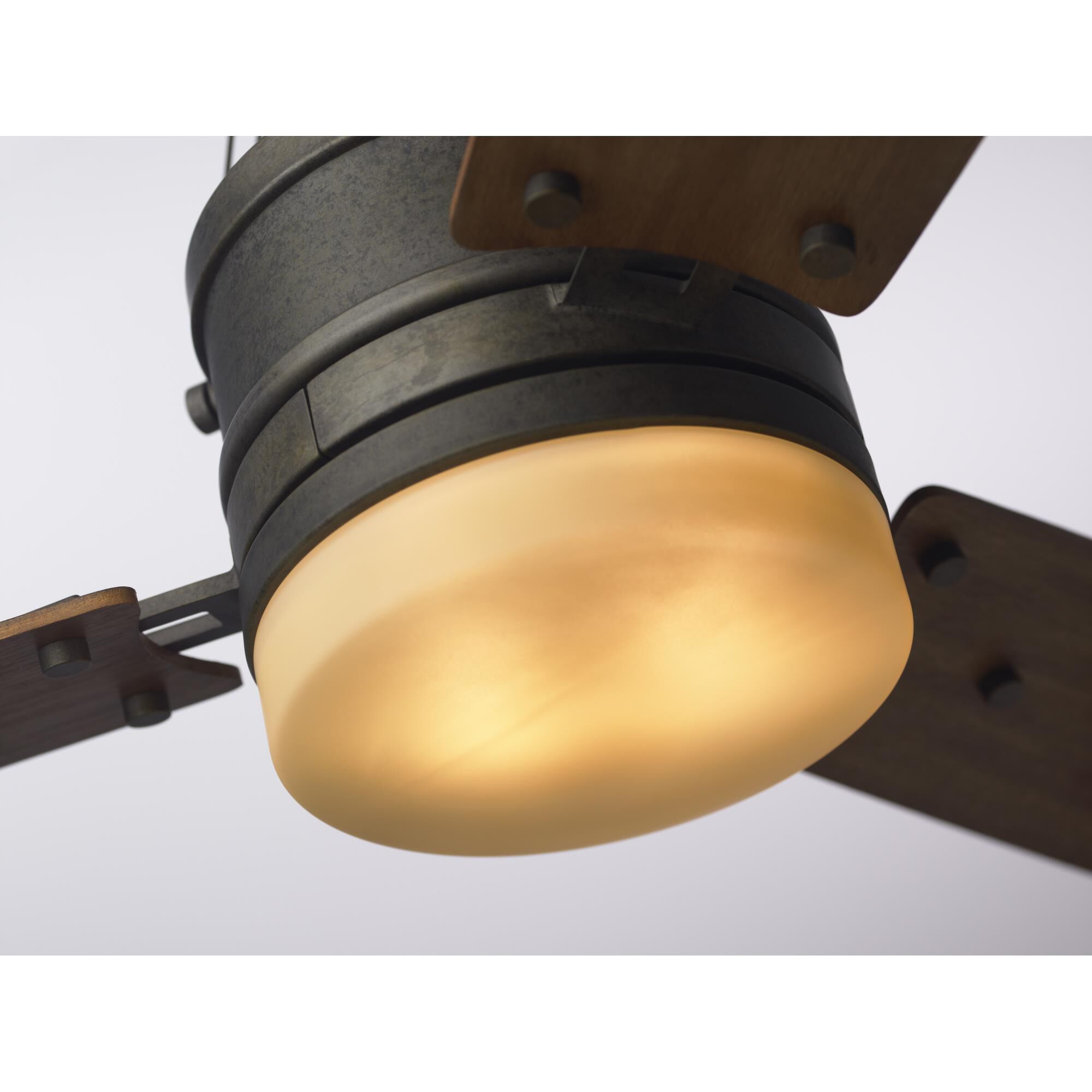 Shown in Vintage Steel finish and Sandstone glass 