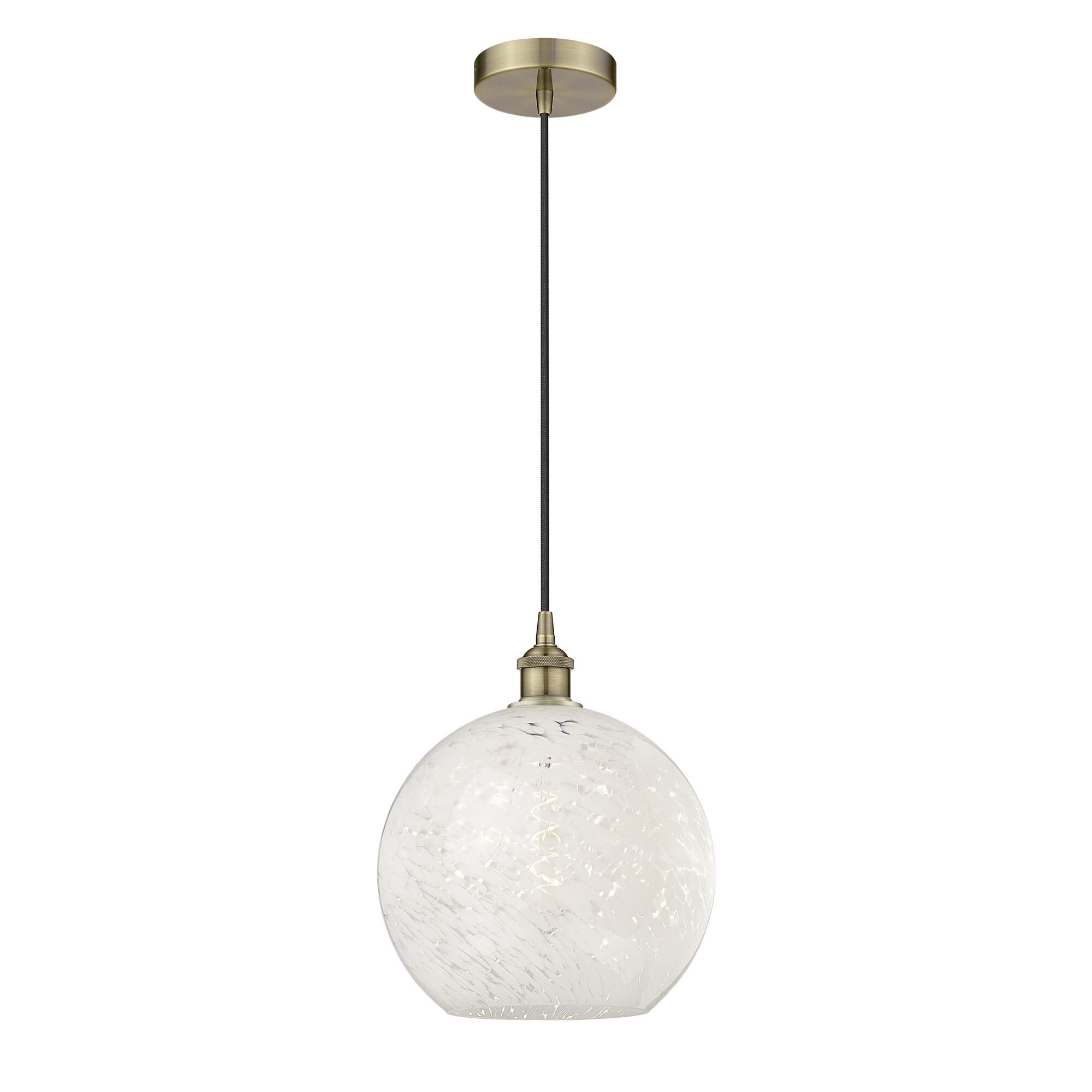 Bruno Marashlian White Mouchette 12 Inch Mini Pendant by Innovations Lighting