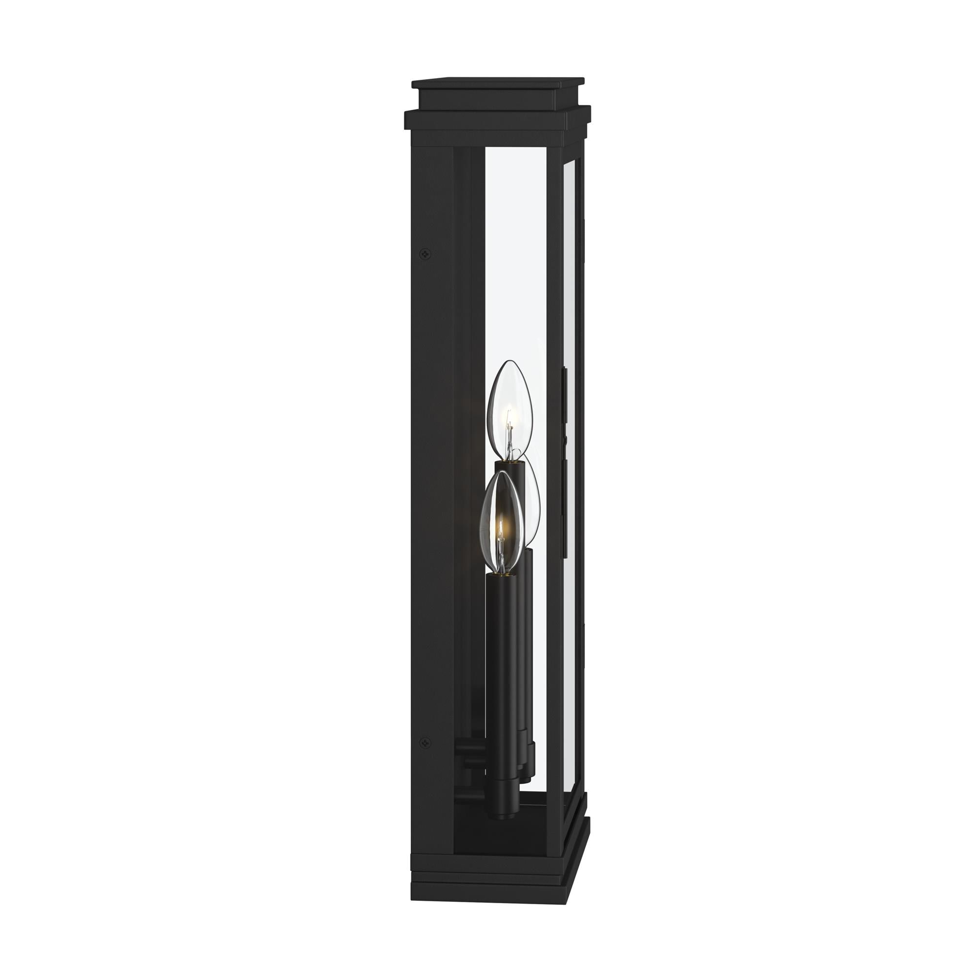 Shown in Black finish and Clear glass
