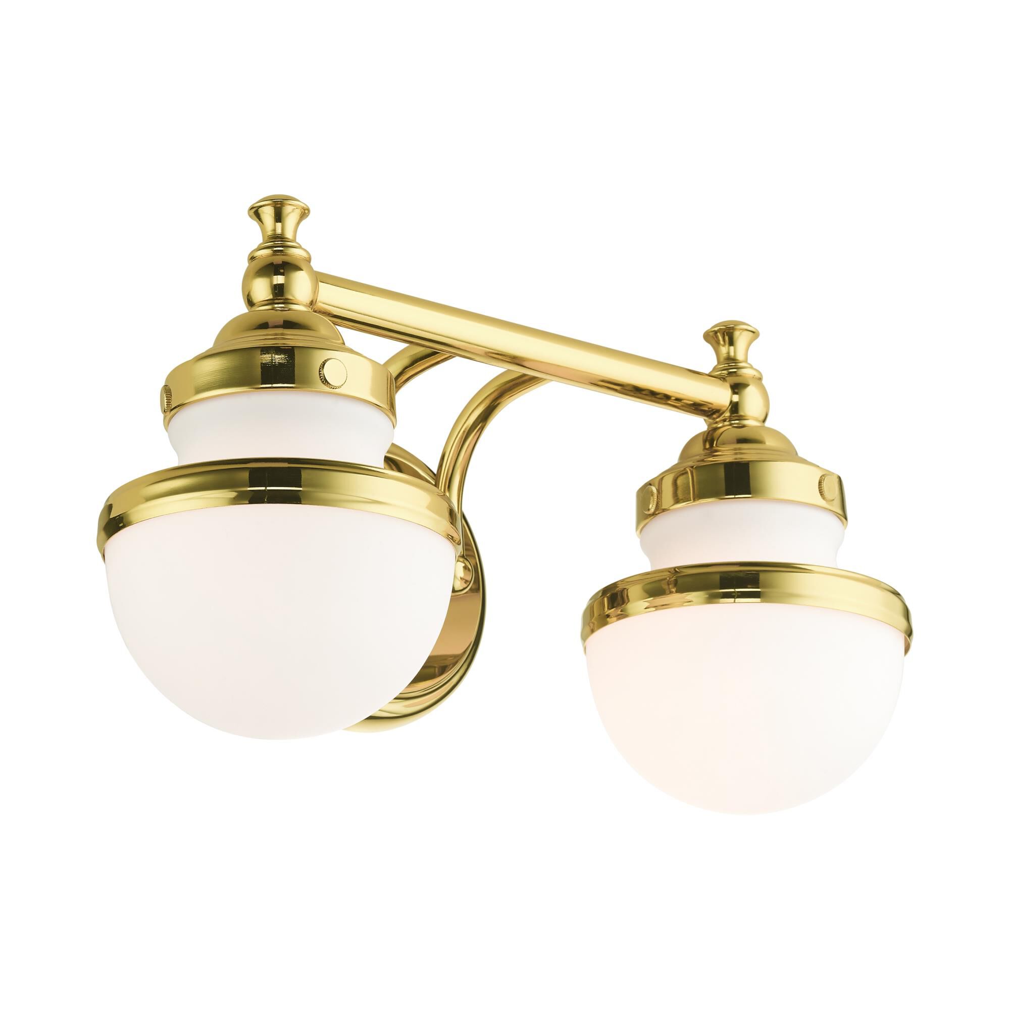 Shown in Polished Brass finish and Hand Blown Satin Opal White glass and Hand Blown Satin Opal White Glass shade