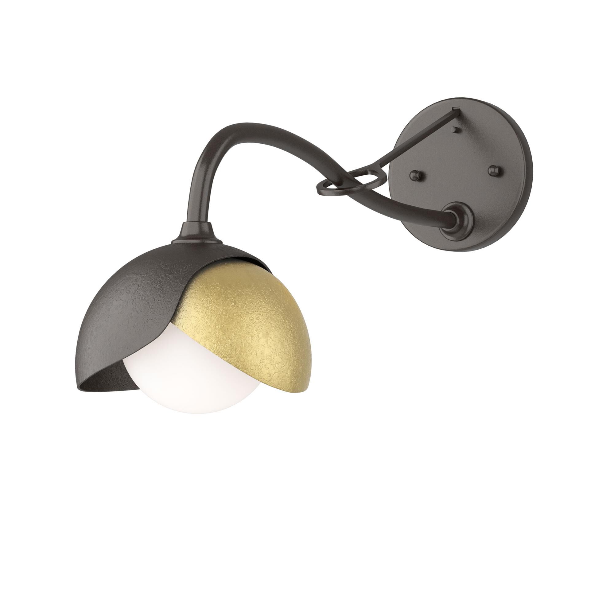 Shown in Oil Rubbed Bronze finish and Opal glass and Modern Brass (86) accent