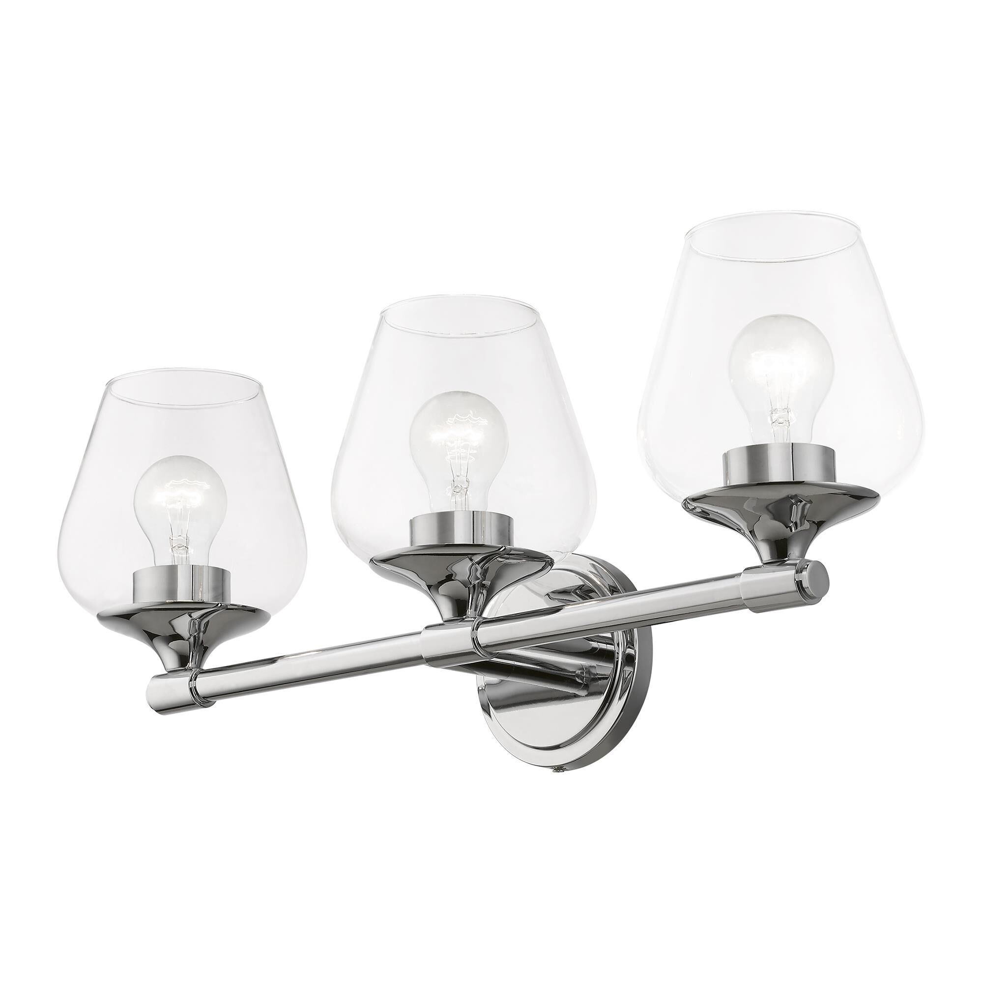 Shown in Polished Chrome finish and Clear glass