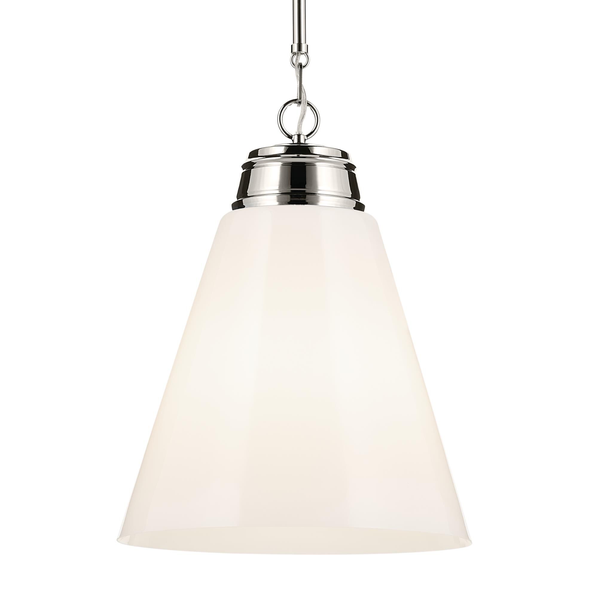 Shown in Polished Nickel finish and Opal glass