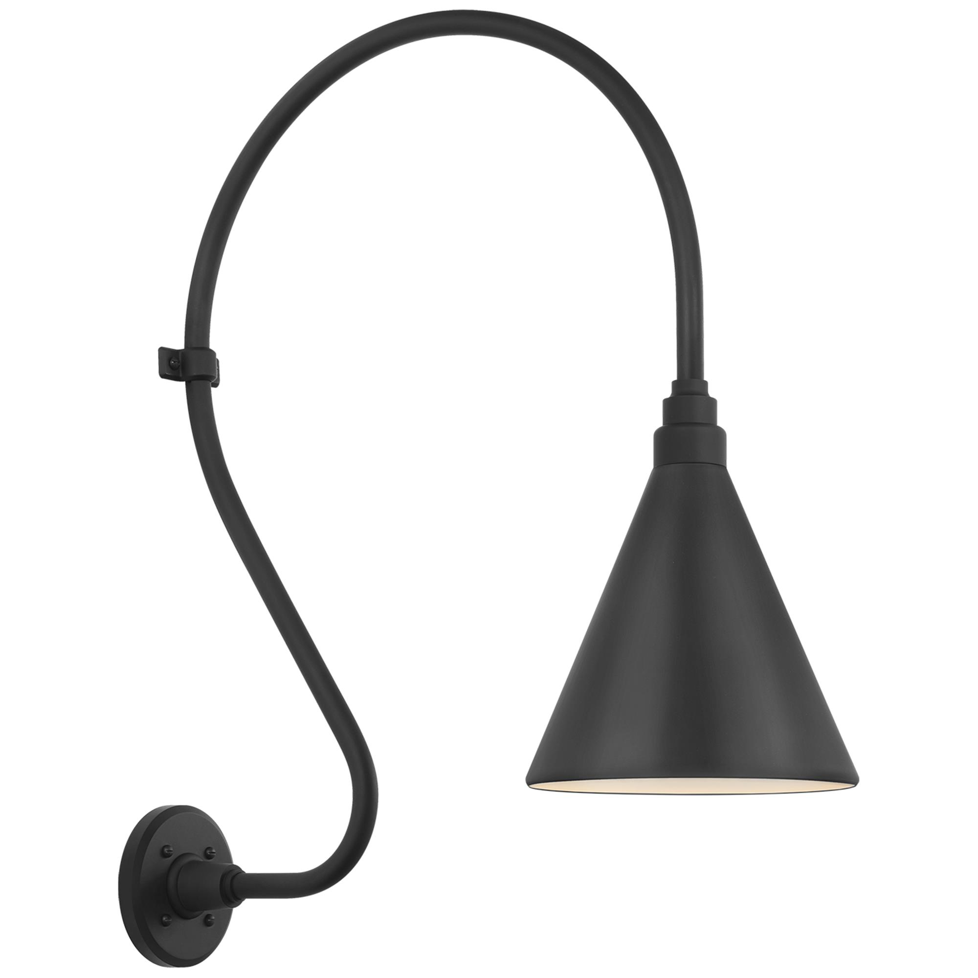 Shown in Matte Black finish and Black shade