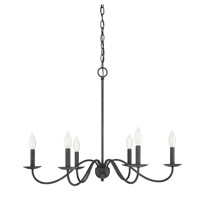 30 Inch 6 Light LED Chandelier by Meridian Lighting