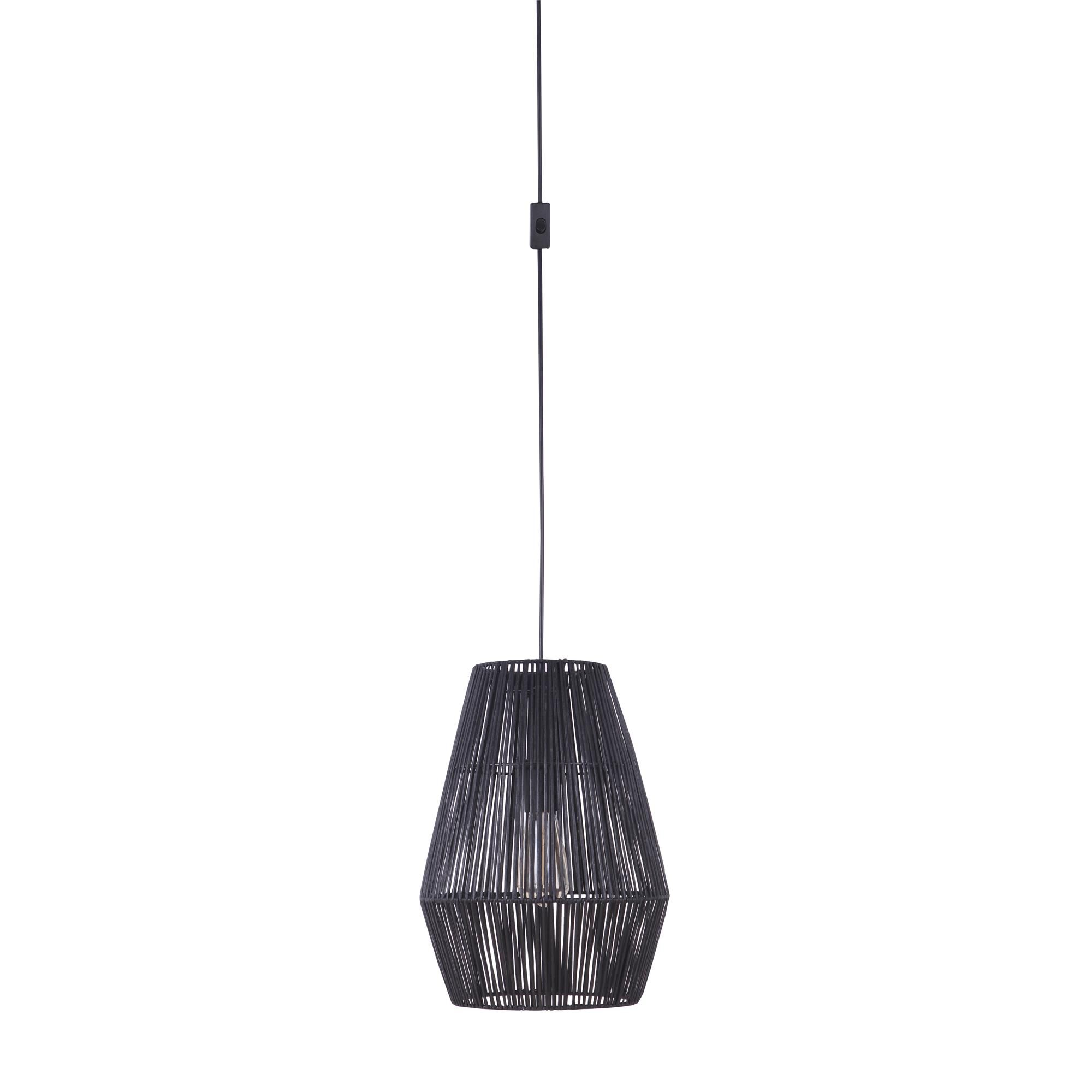 Shown in Flat Black finish and Bell glass