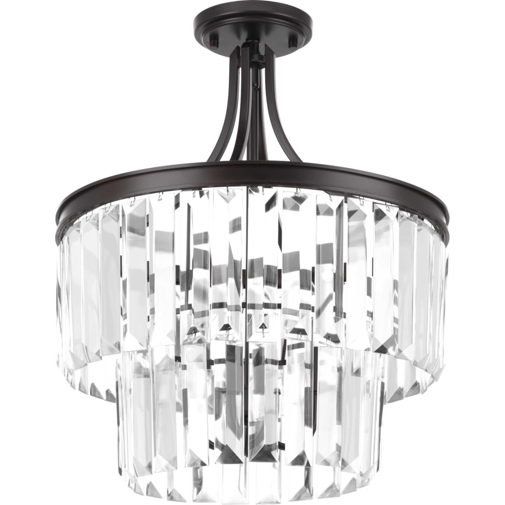 Glimmer 16 Inch 3 Light Semi Flush Mount by Progress Lighting