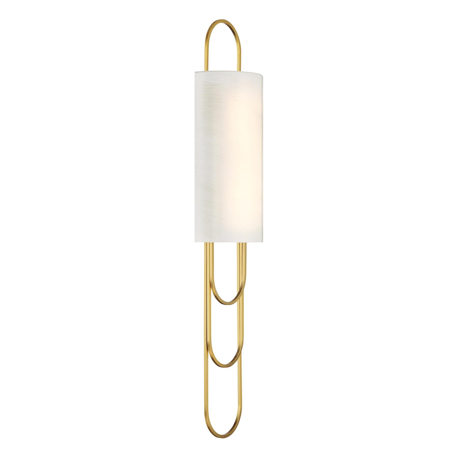 Shown in Warm Brass finish and Strie shade