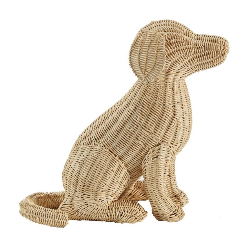 Amanda Lindroth Potcake Wicker Dog Figurine by Chelsea House