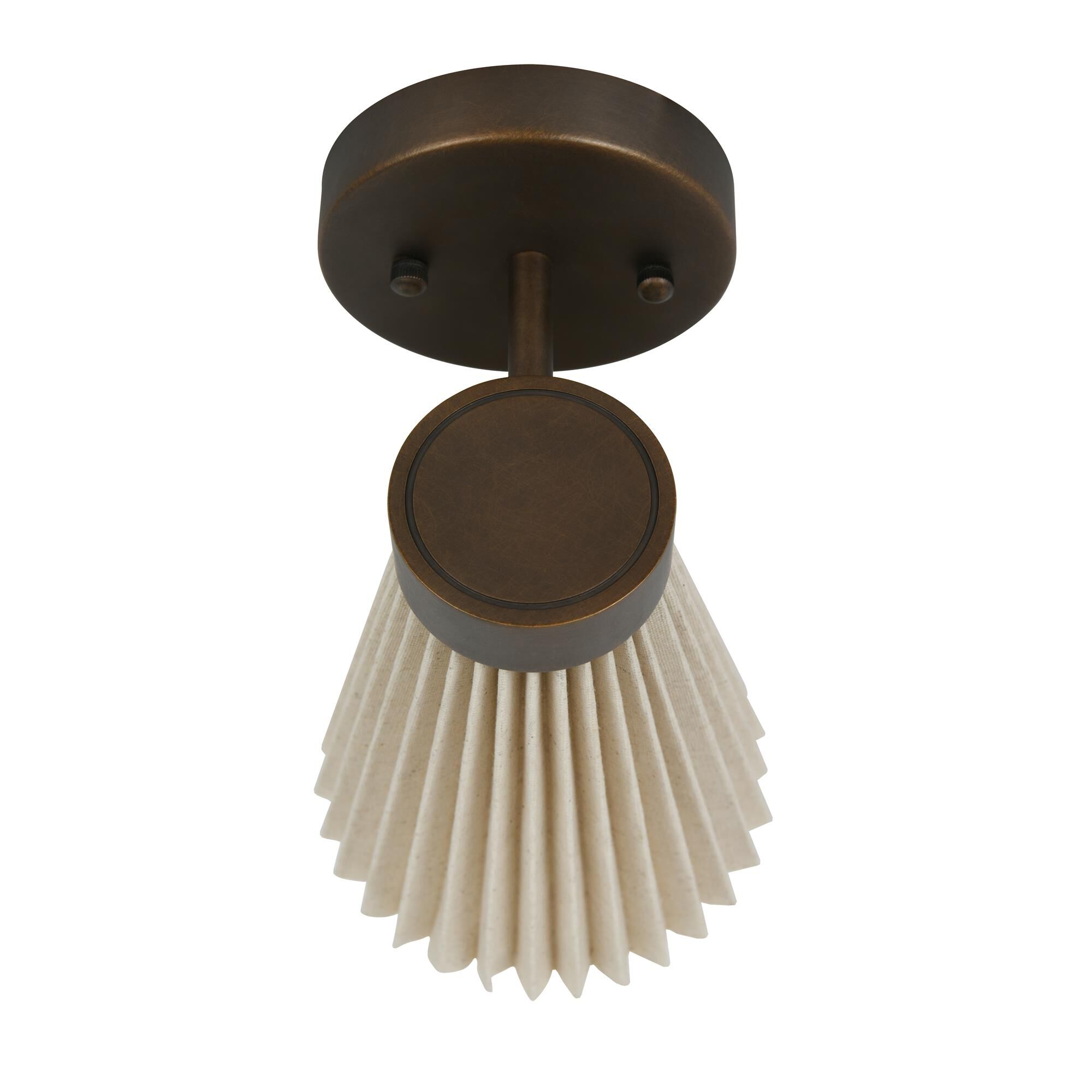 Shown in Bronze and Natural finish and Natural Linen shade