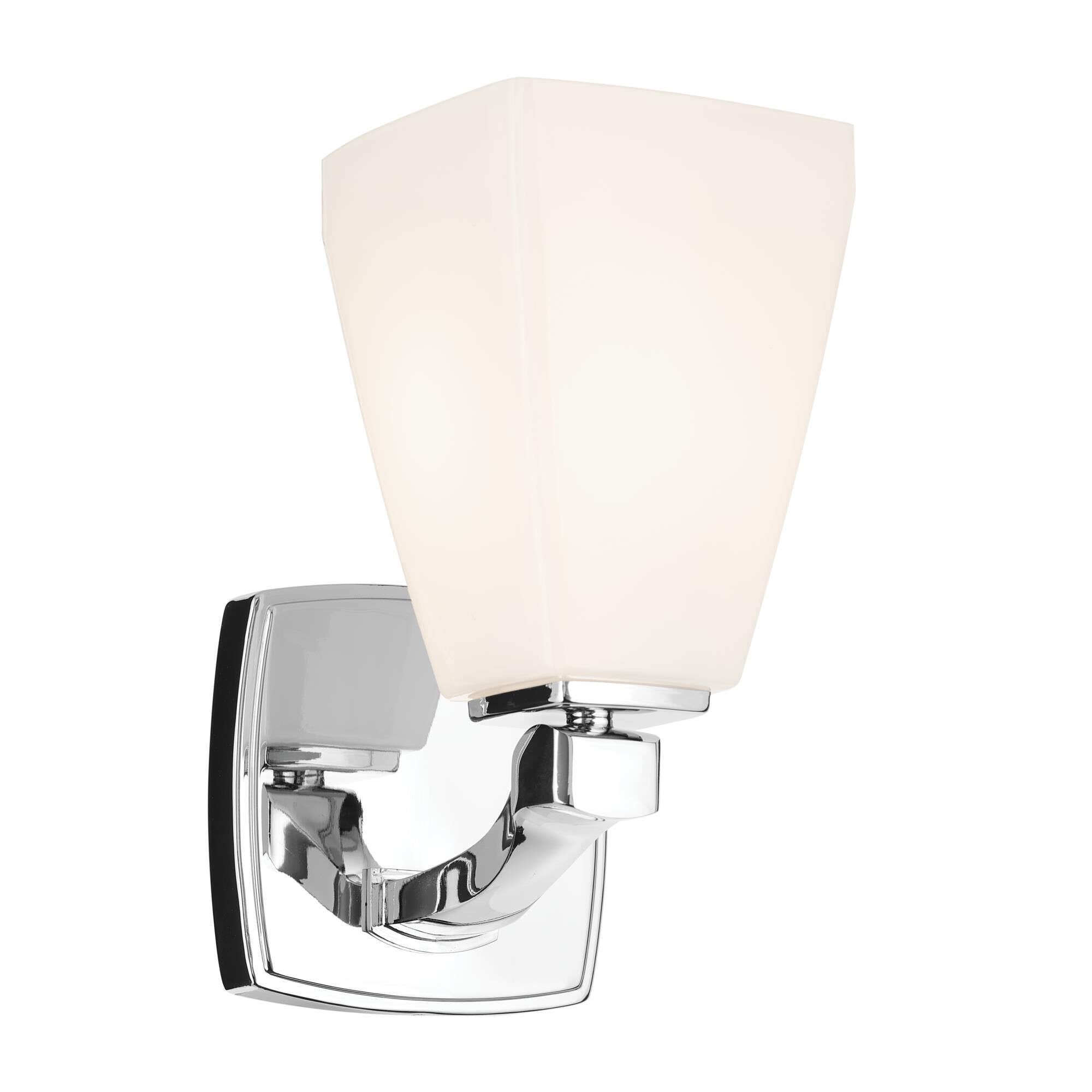 Shown in Chrome finish and Opal glass
