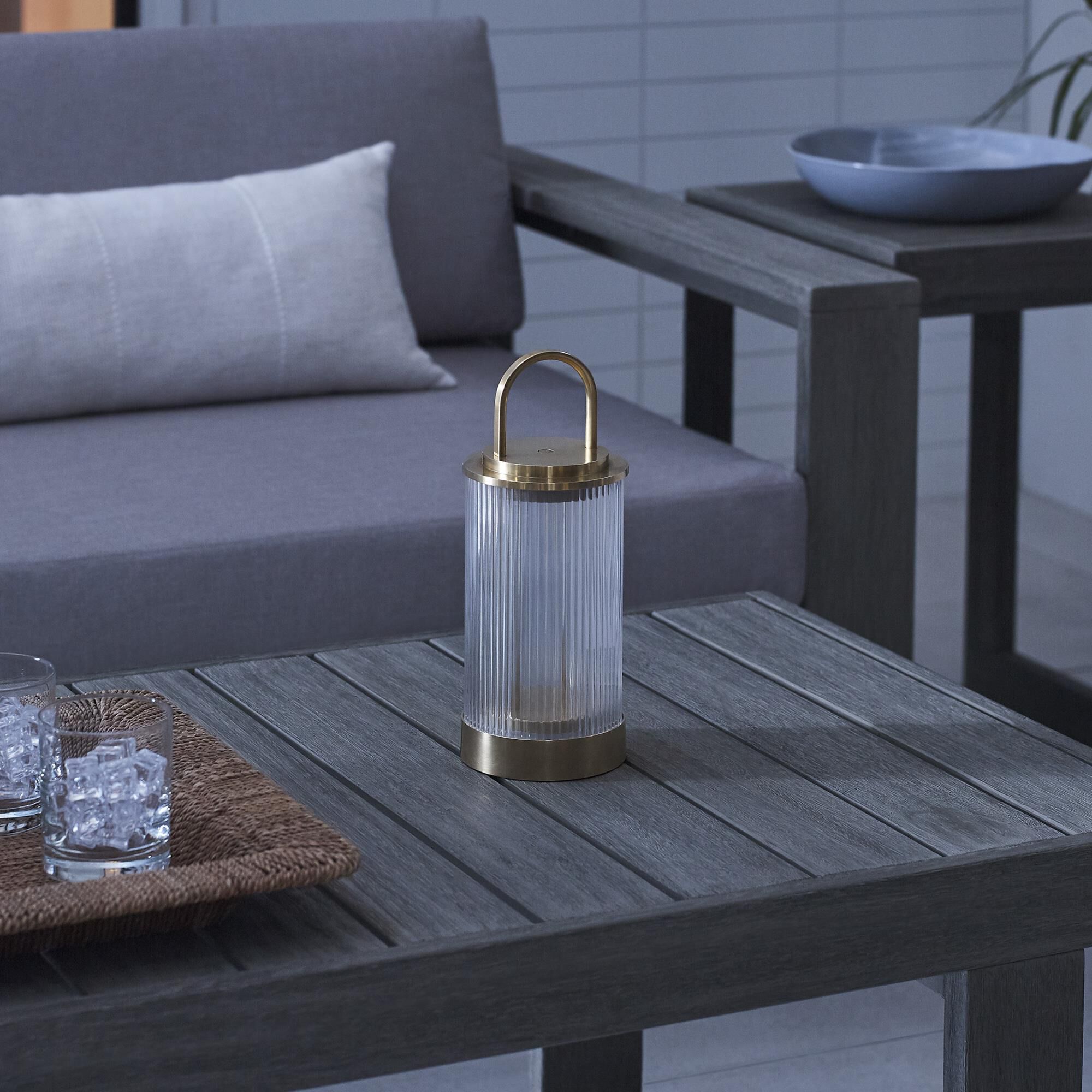 Shown in Natural Brass finish and Fluted glass