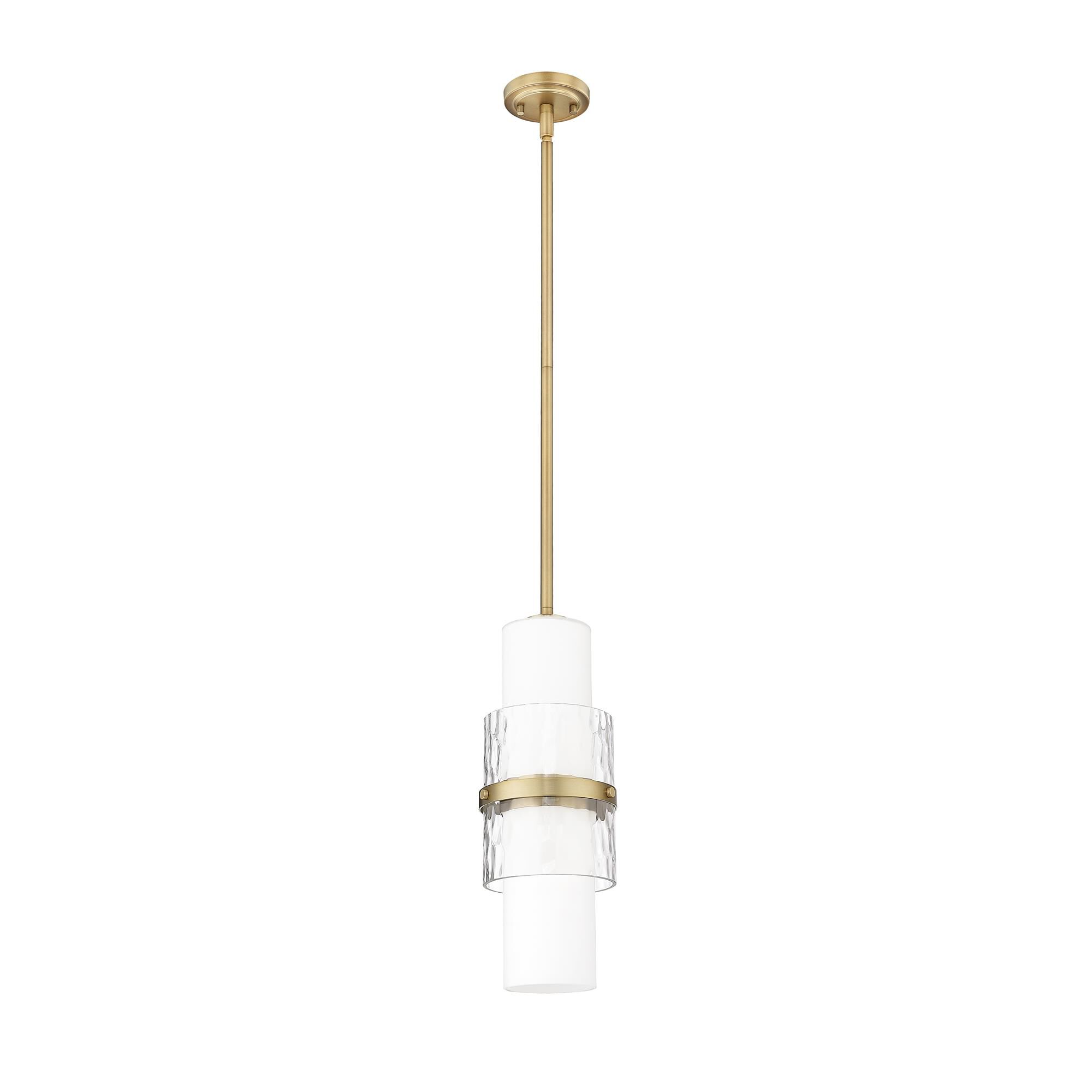 Shown in Modern Gold finish and Clear and Etched Opal glass