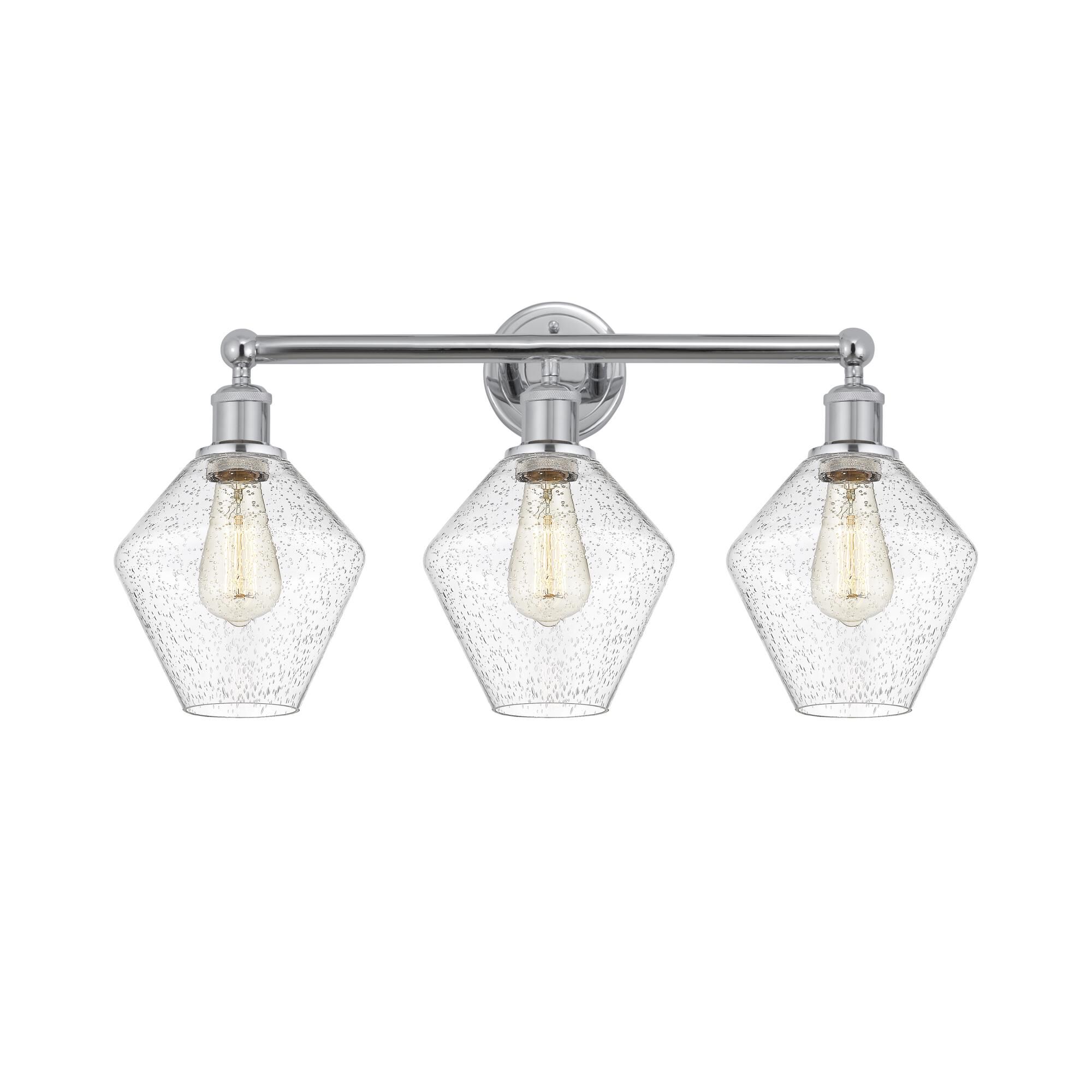 Shown in Polished Chrome finish and Seedy glass