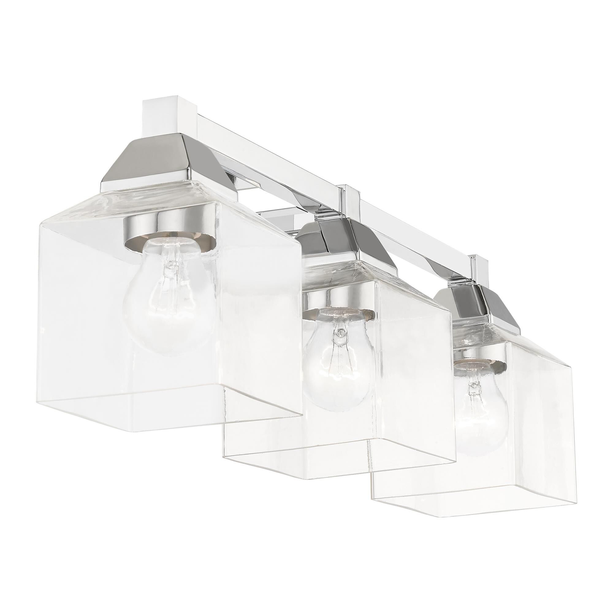 Shown in Polished Chrome finish and Clear glass