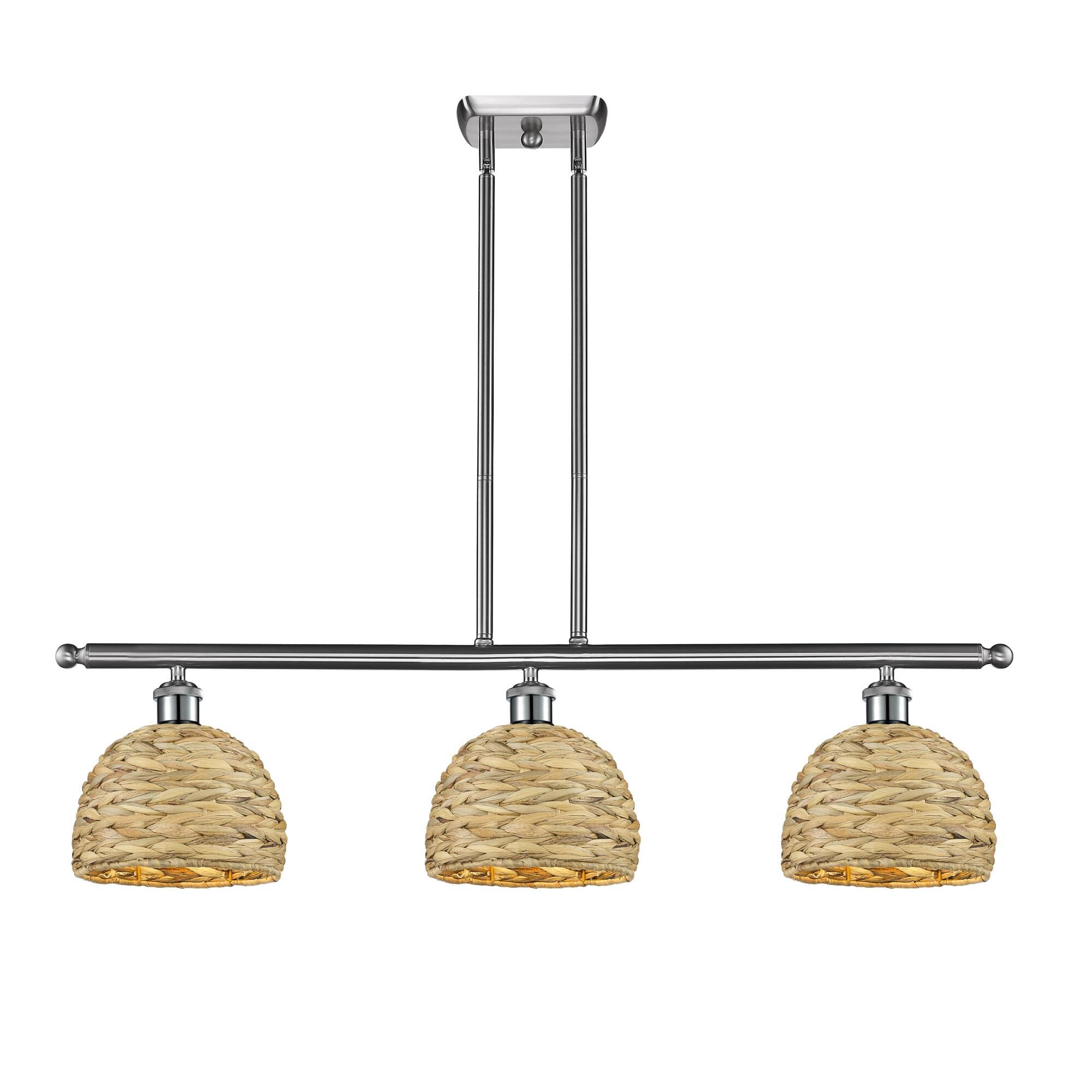 Shown in Satin Nickel finish and Natural shade