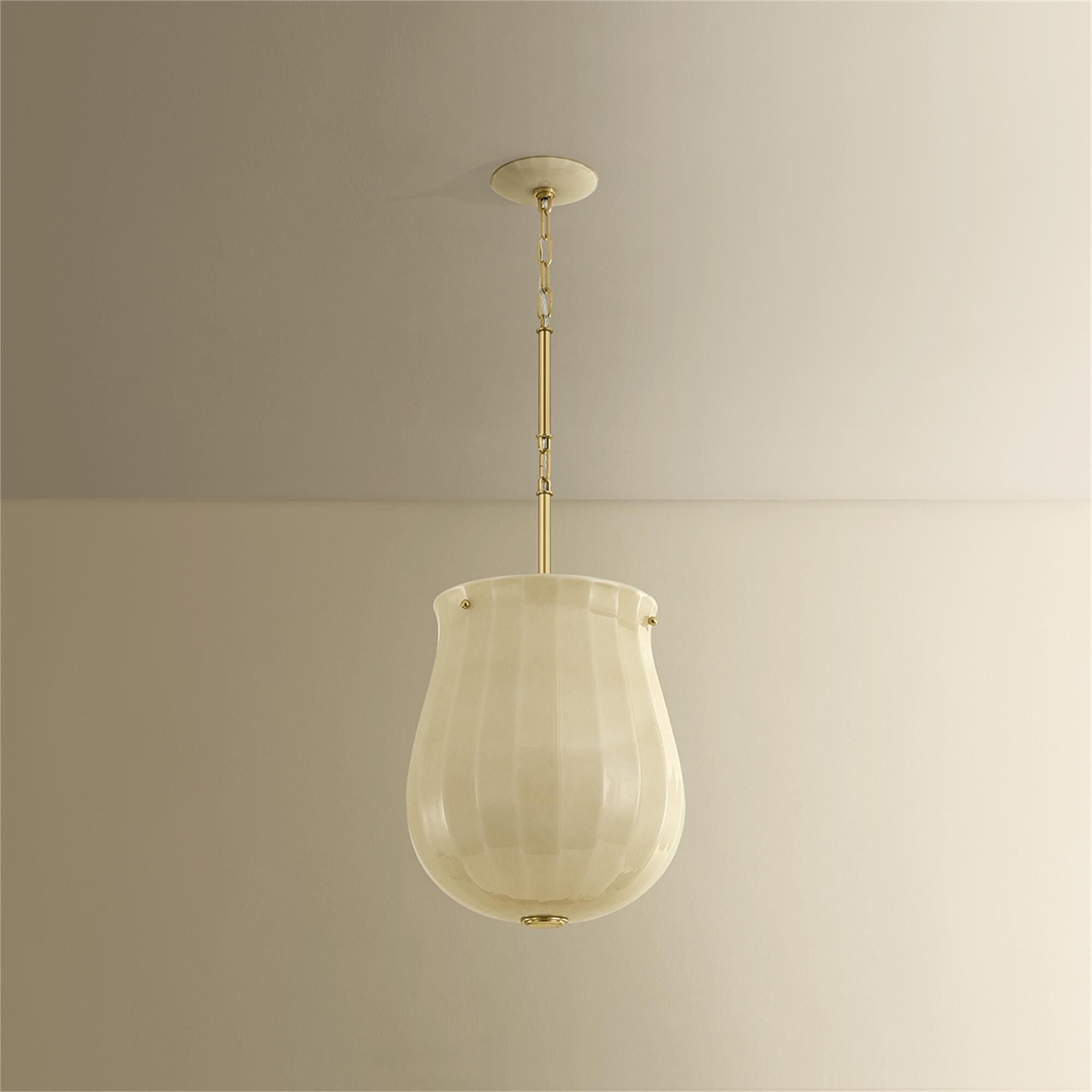 Shown in Aged Brass finish and Etched with Optic glass