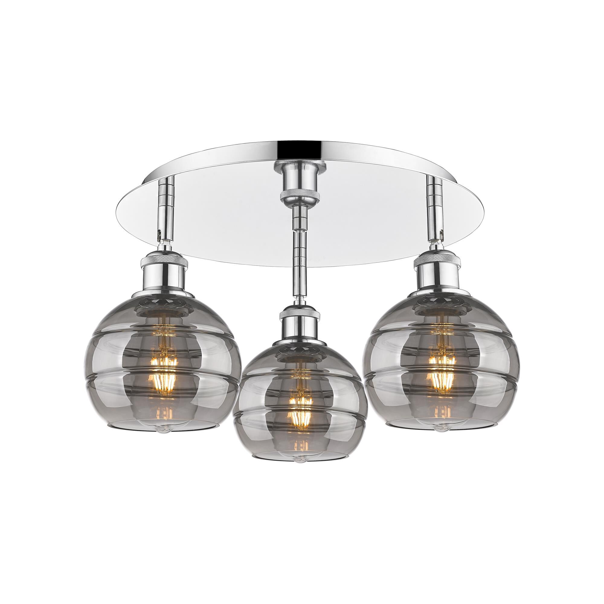Shown in Polished Chrome finish and Light Smoke glass