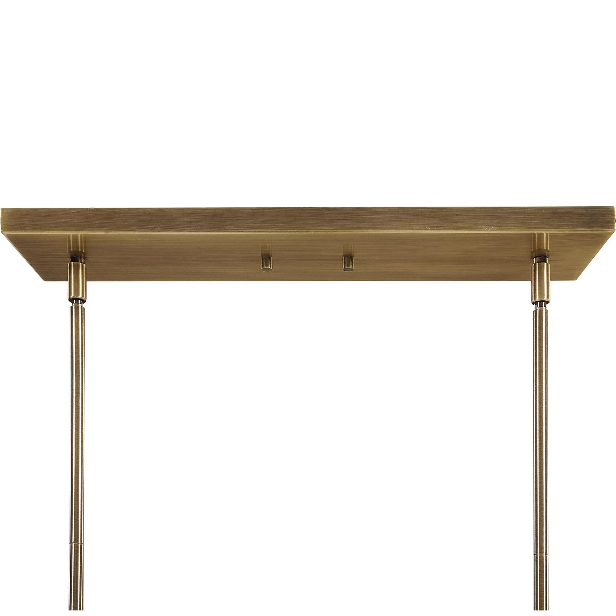 Shown in Aged Brass finish and White Frosted glass