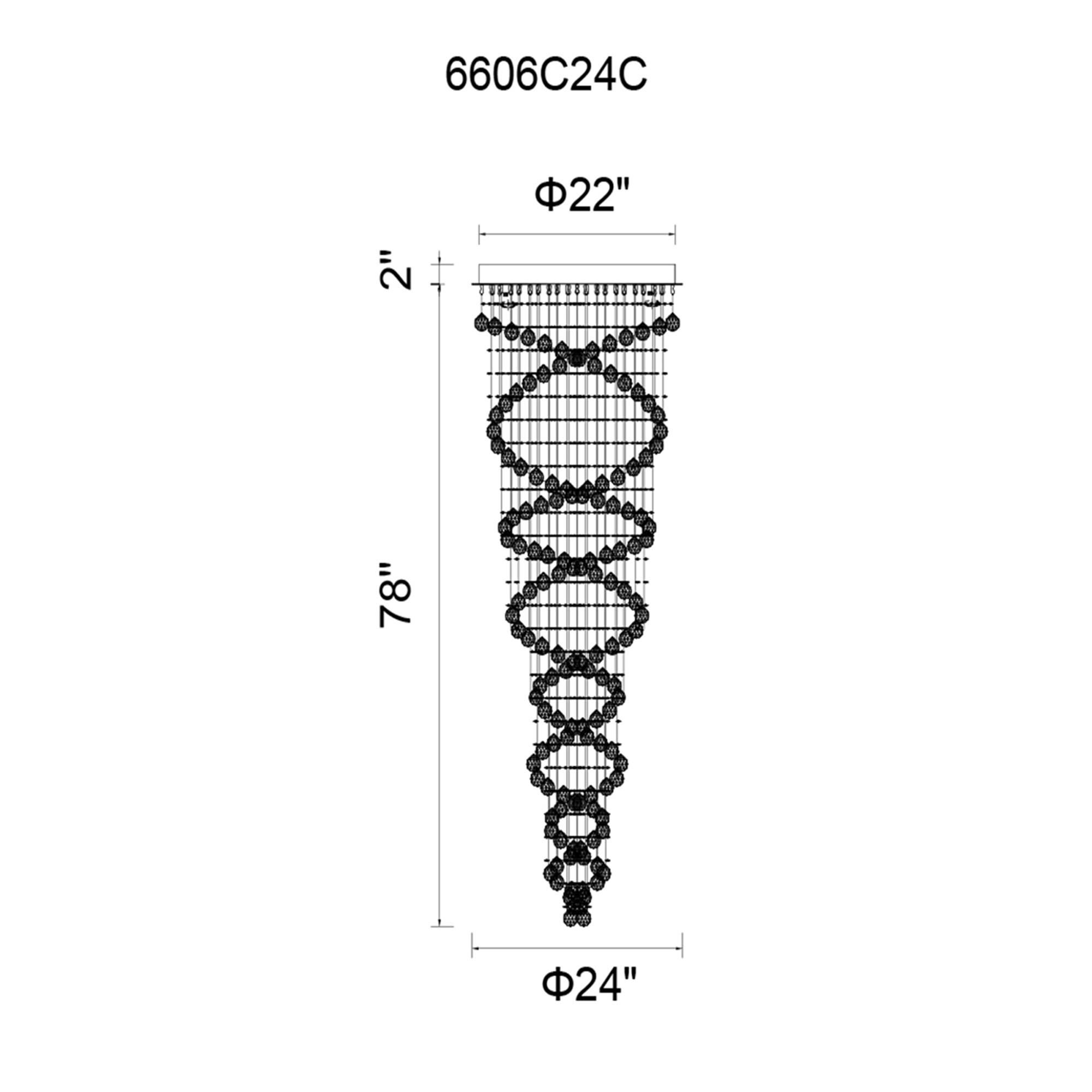 Double Spiral 24 Inch 9 Light Multi Light Pendant by CWI Lighting