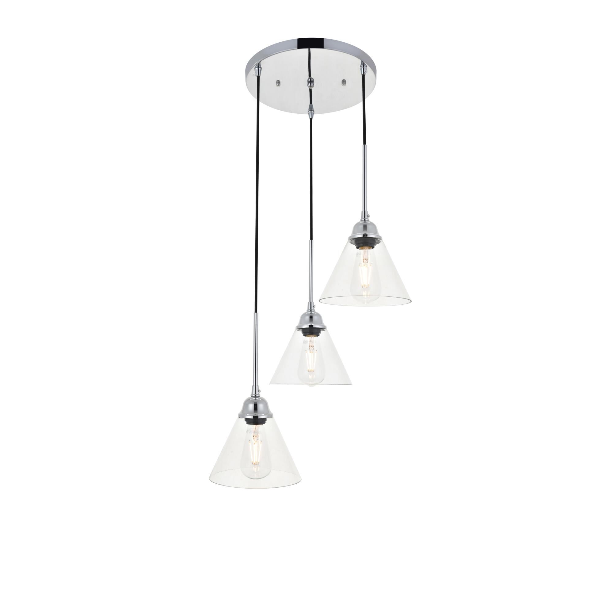 Histoire 17 Inch 3 Light Multi Light Pendant by Elegant Lighting
