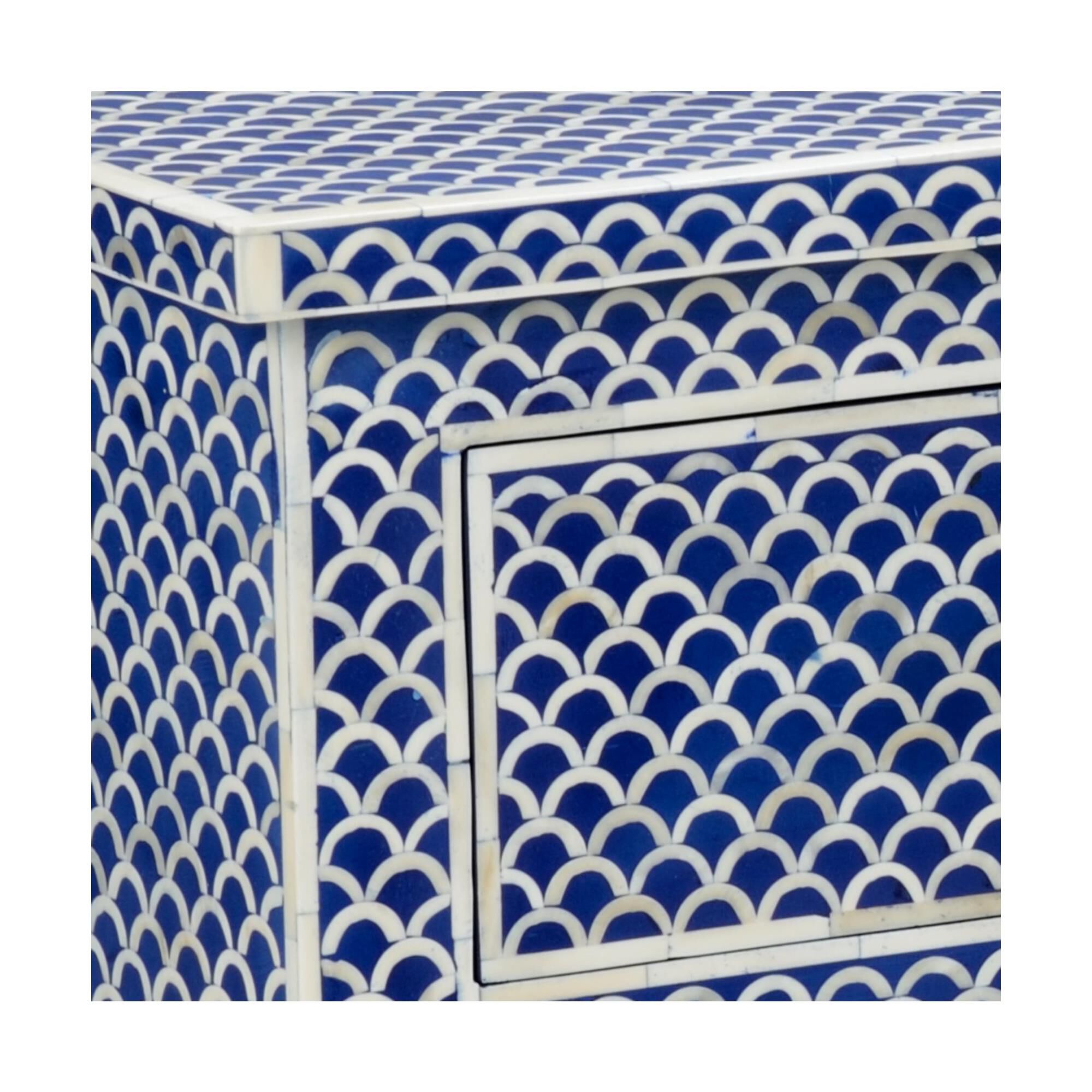 Shown in White And Indigo Blue Bone Inlay finish